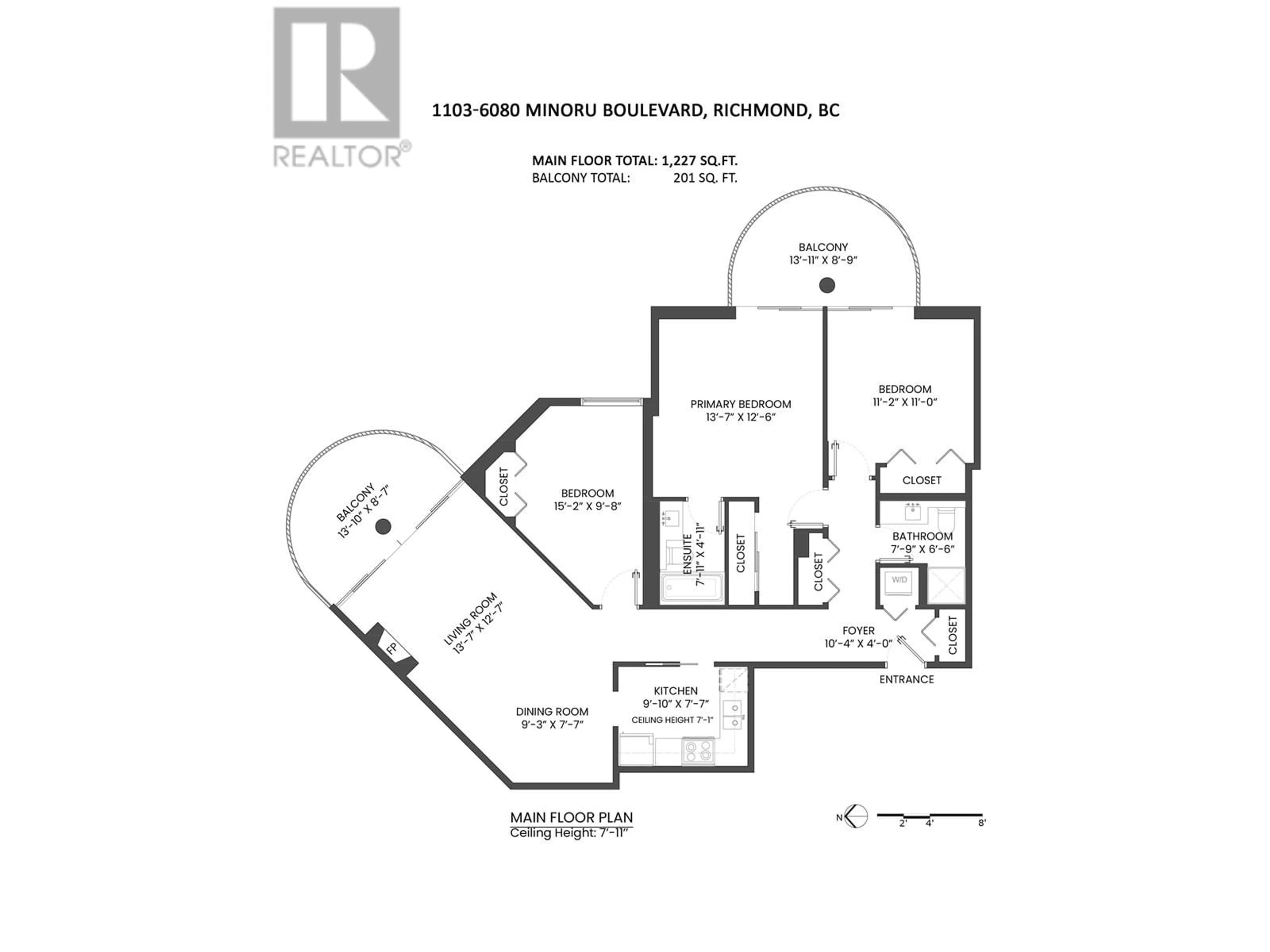 Floor plan for 1103 - 6080 MINORU BOULEVARD, Richmond British Columbia V6Y4A7