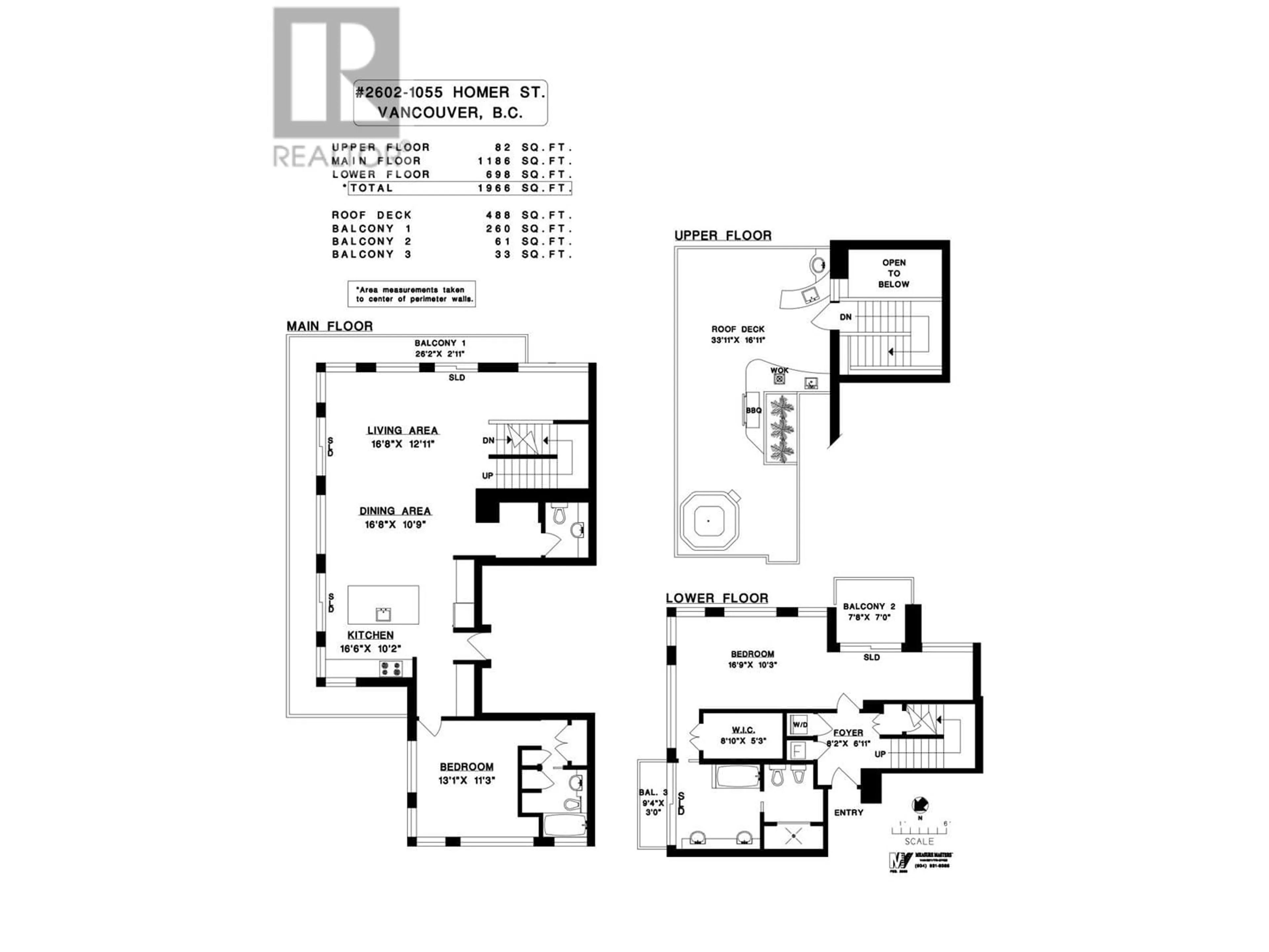Floor plan for 2602 - 1055 HOMER STREET, Vancouver British Columbia V6B1G3