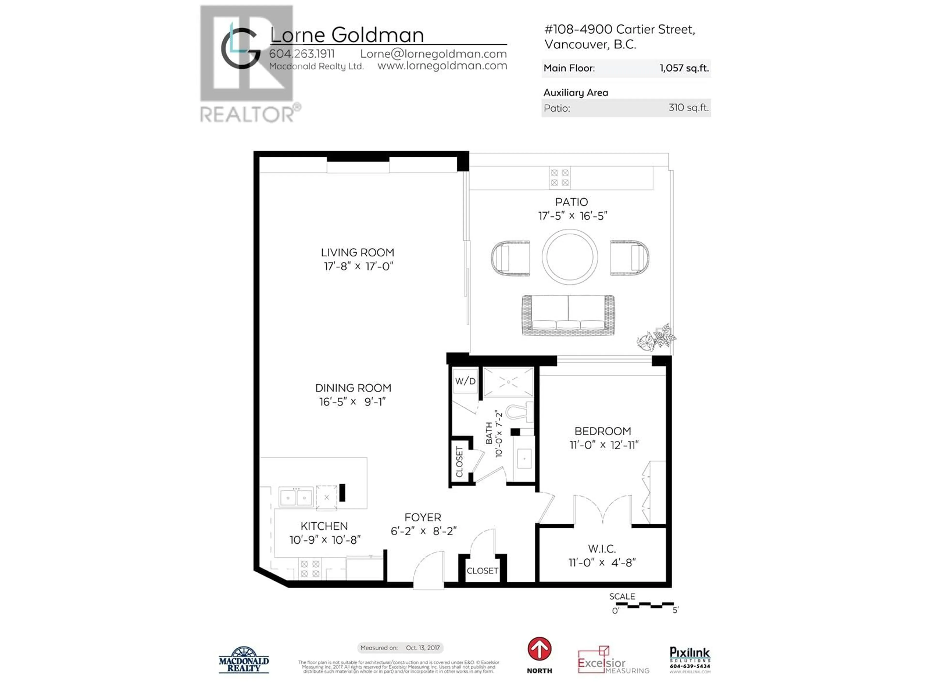 Floor plan for 108 - 4900 CARTIER STREET, Vancouver British Columbia V6M4H2