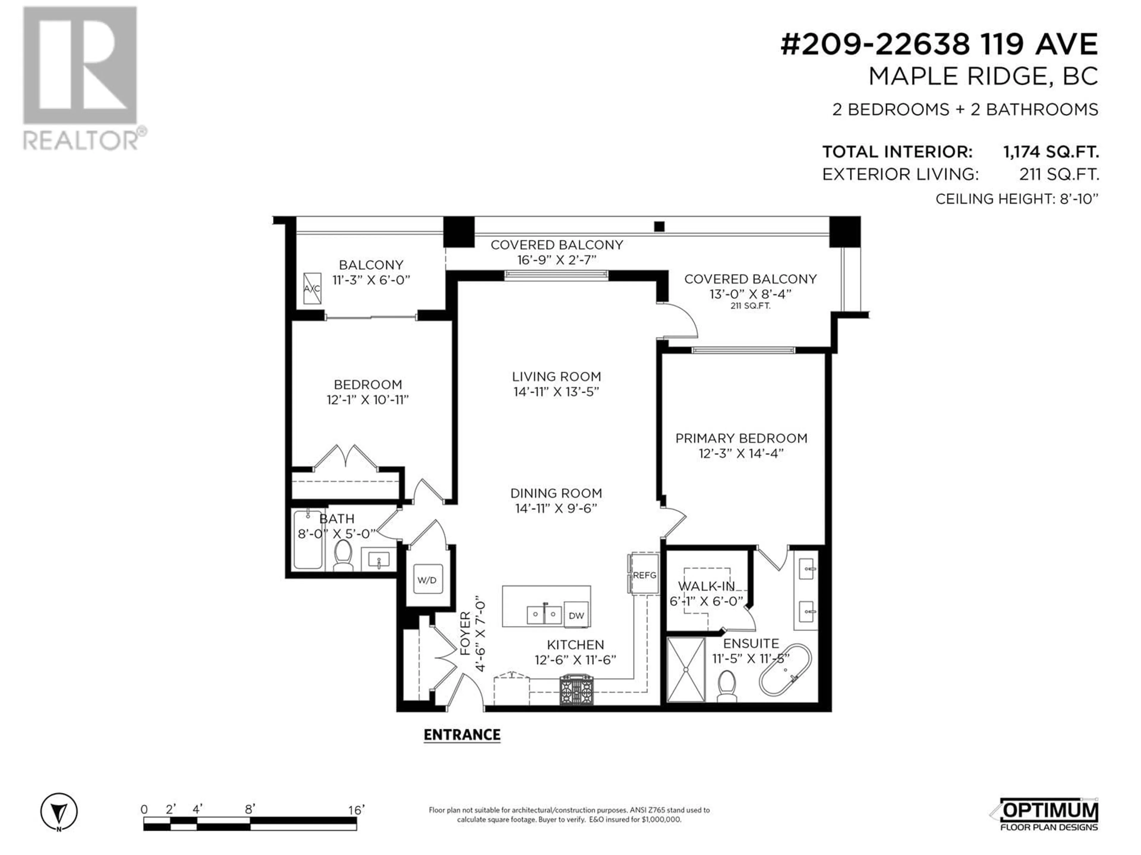 Floor plan for 209 - 22638 119 AVENUE, Maple Ridge British Columbia V2X4L1