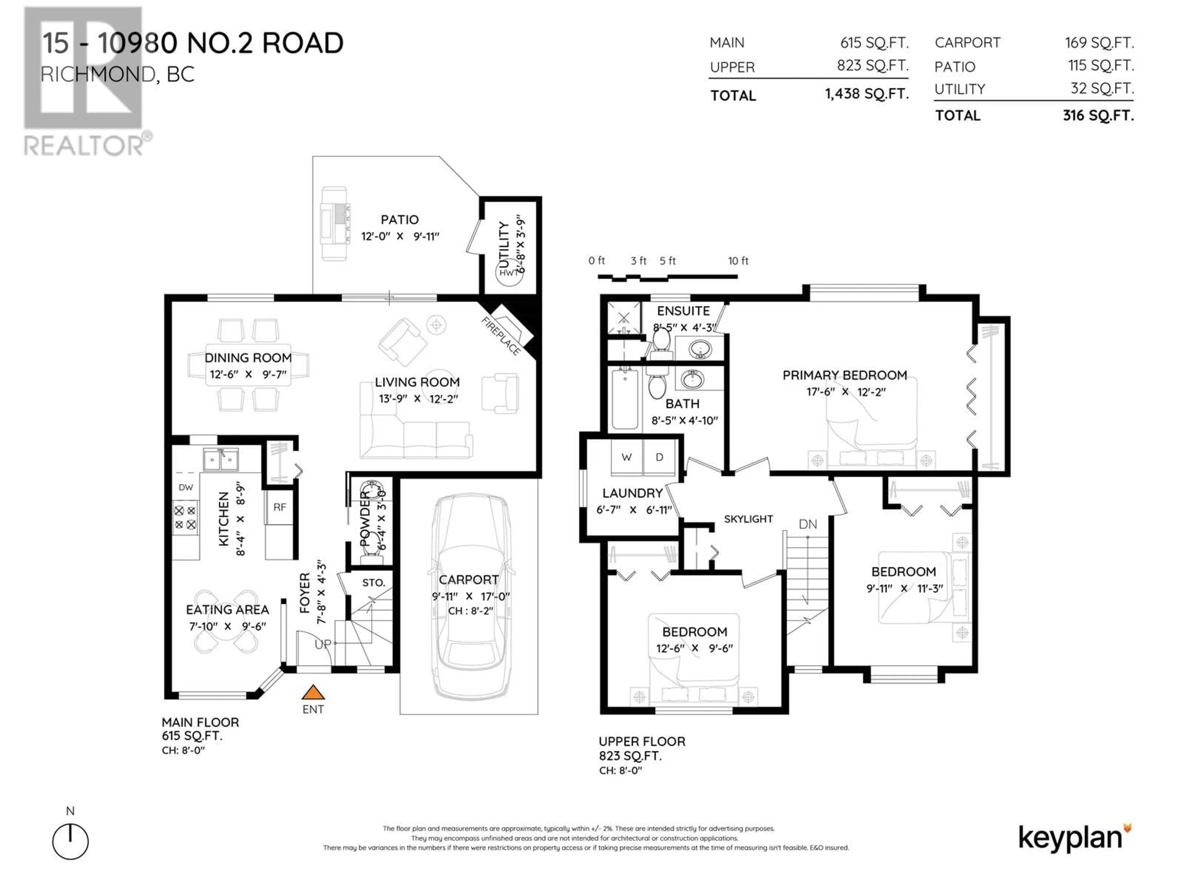 Floor plan for 15 - 10980 NO. 2 ROAD, Richmond British Columbia V7E2E3