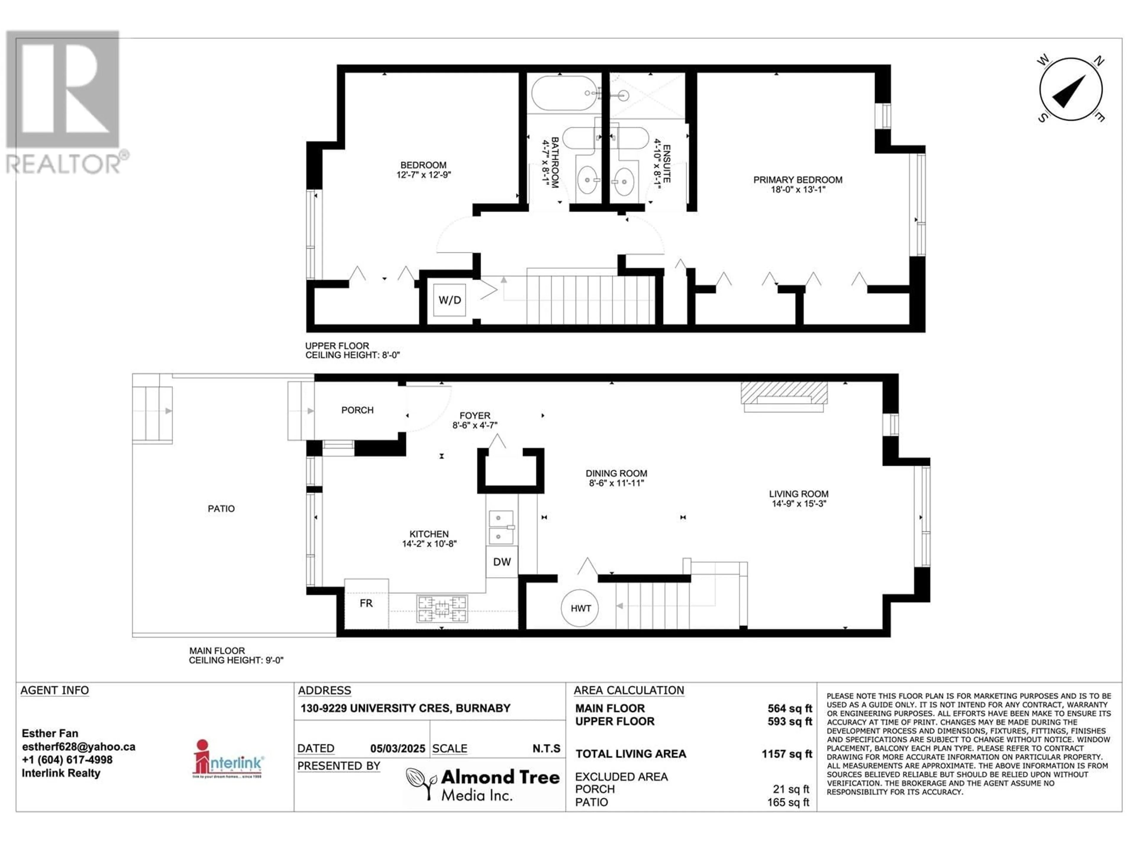 Floor plan for 130 - 9229 UNIVERSITY CRESCENT, Burnaby British Columbia V5A4Z2