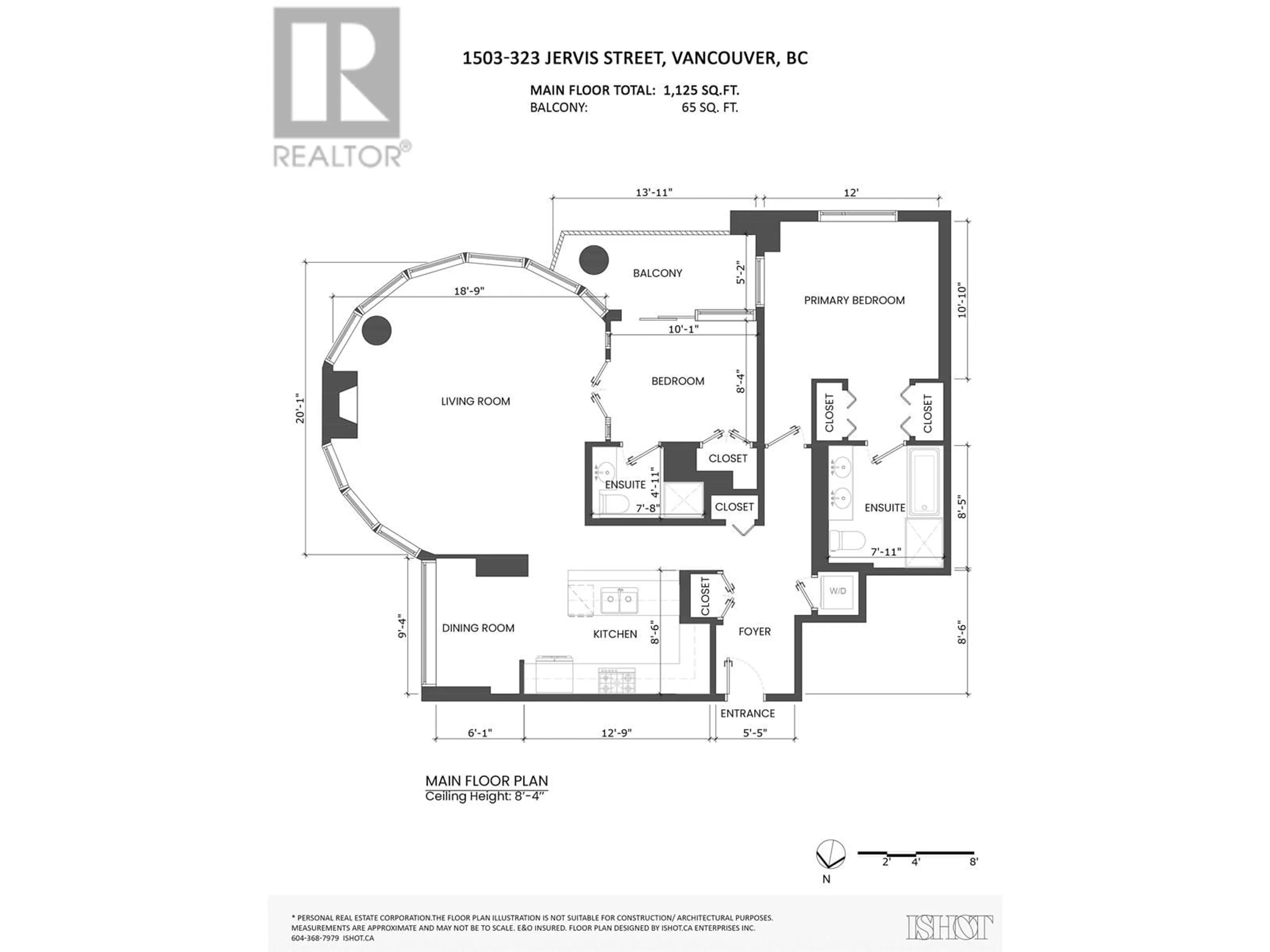 Floor plan for 1503 - 323 JERVIS STREET, Vancouver British Columbia V6C3P8