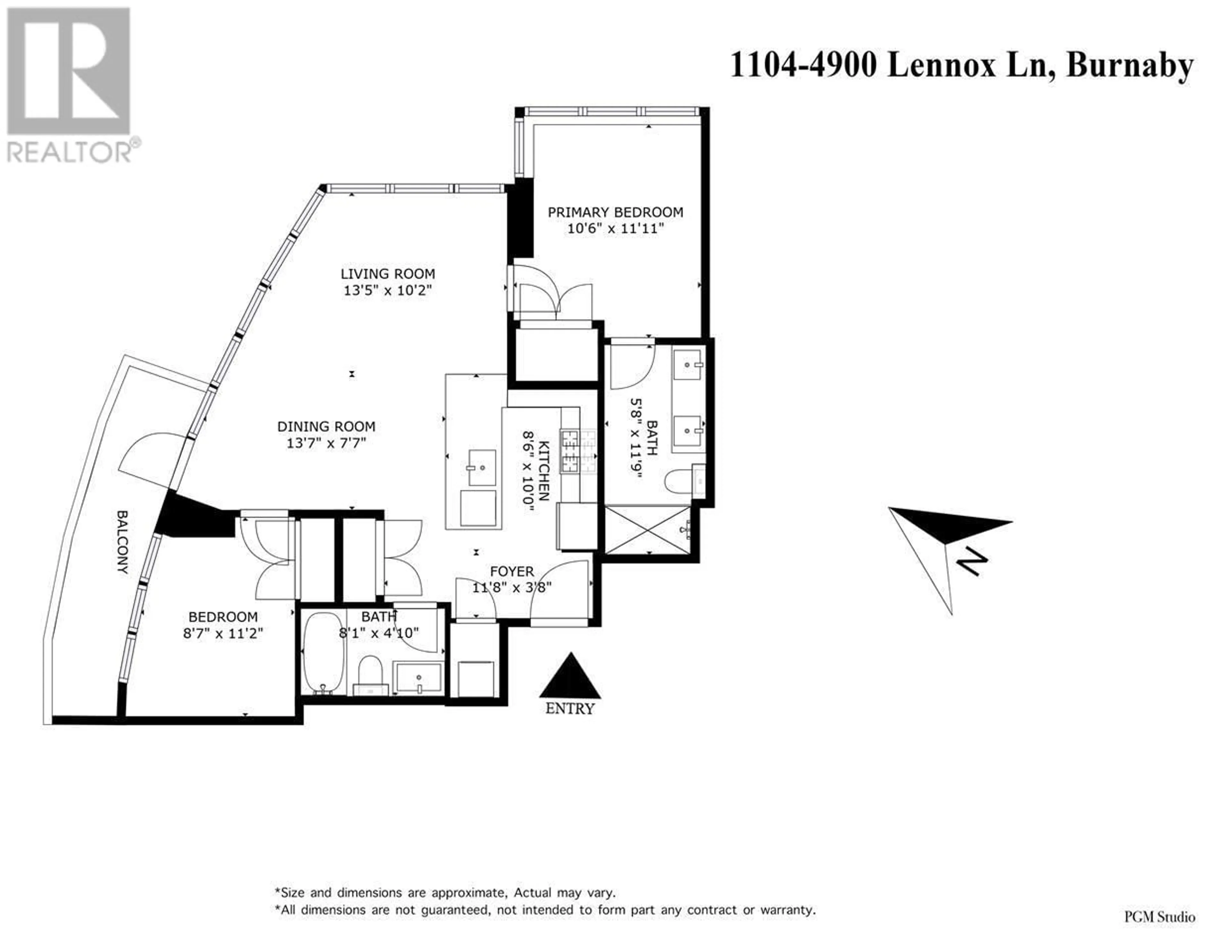 Floor plan for 1104 - 4900 LENNOX LANE, Burnaby British Columbia V5H0G9