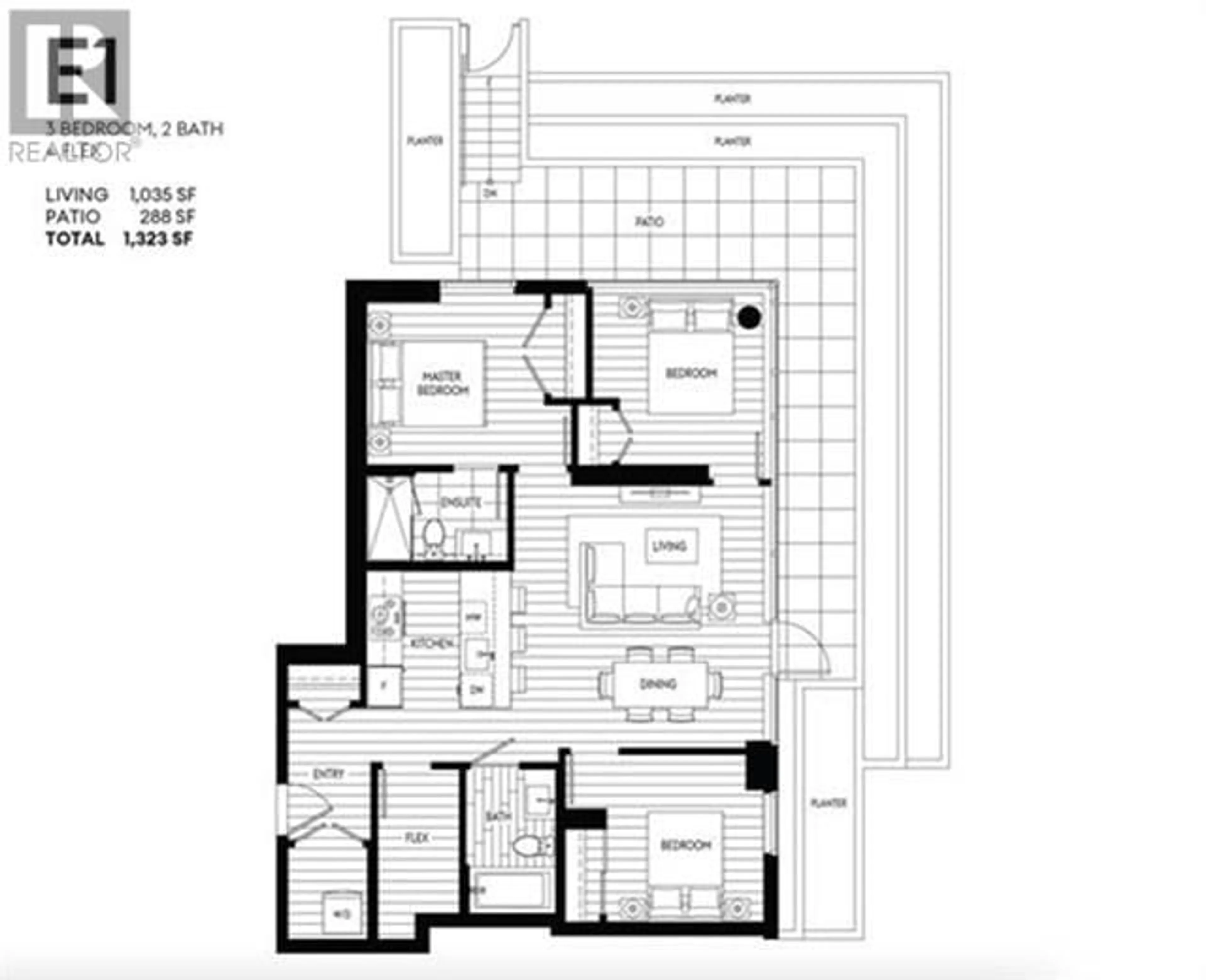 Floor plan for 109 - 8030 OAK STREET, Vancouver British Columbia V6P4A8