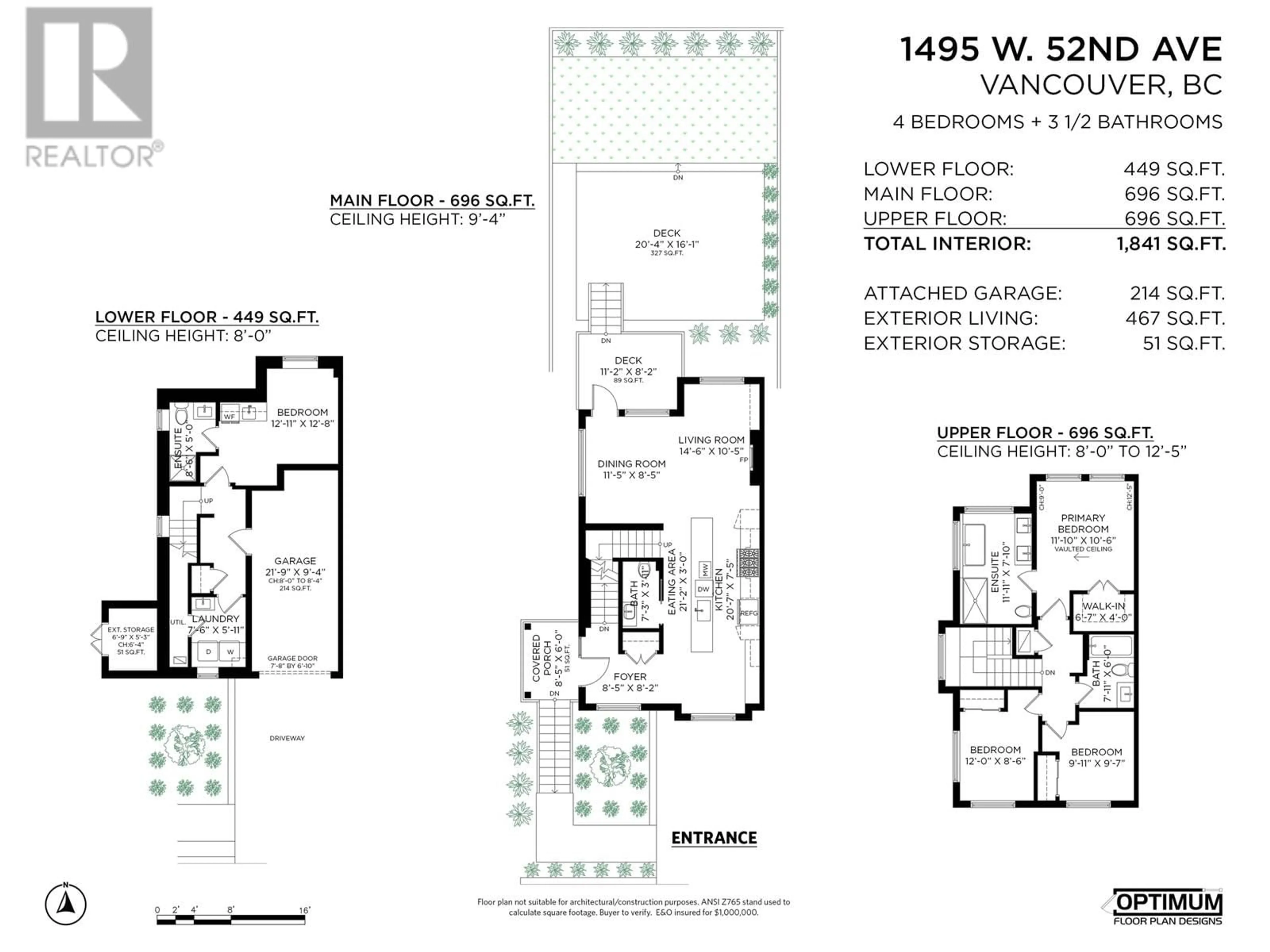 Floor plan for 1495 52ND AVENUE, Vancouver British Columbia V6P1H6