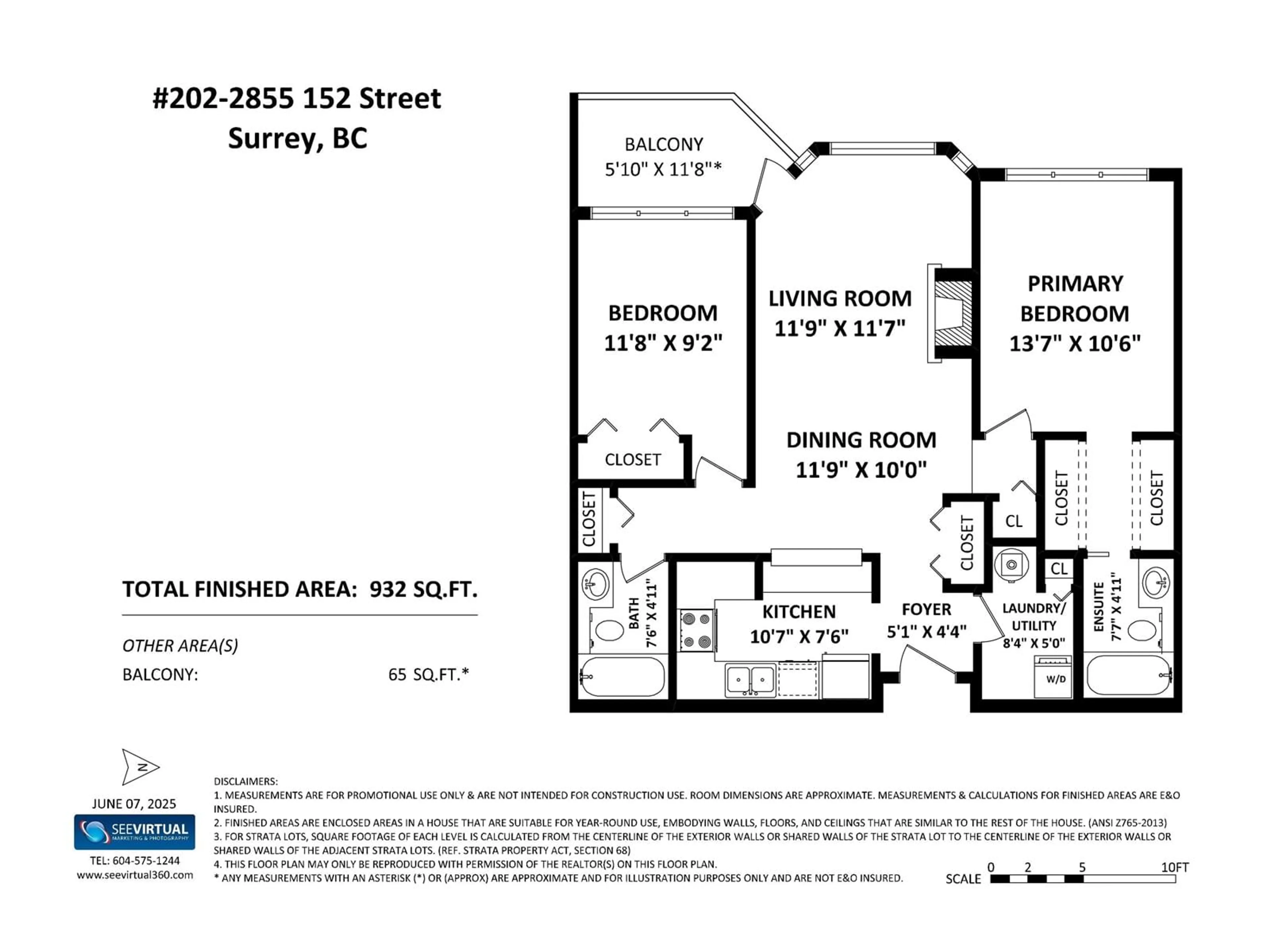 Floor plan for 202 - 2855 152, Surrey British Columbia V4P1H2
