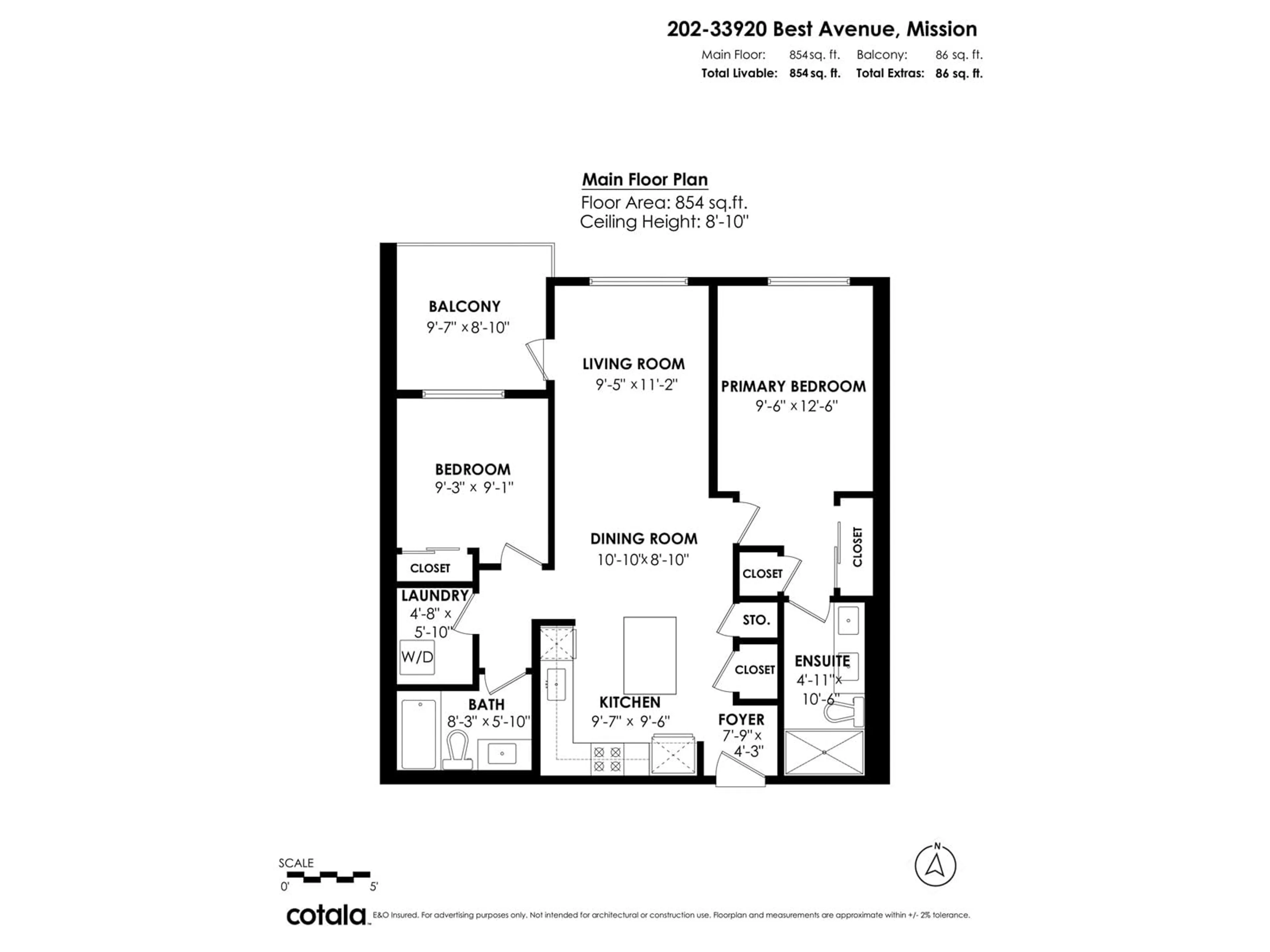 Floor plan for 202 - 33920 BEST, Mission British Columbia V2V7A4