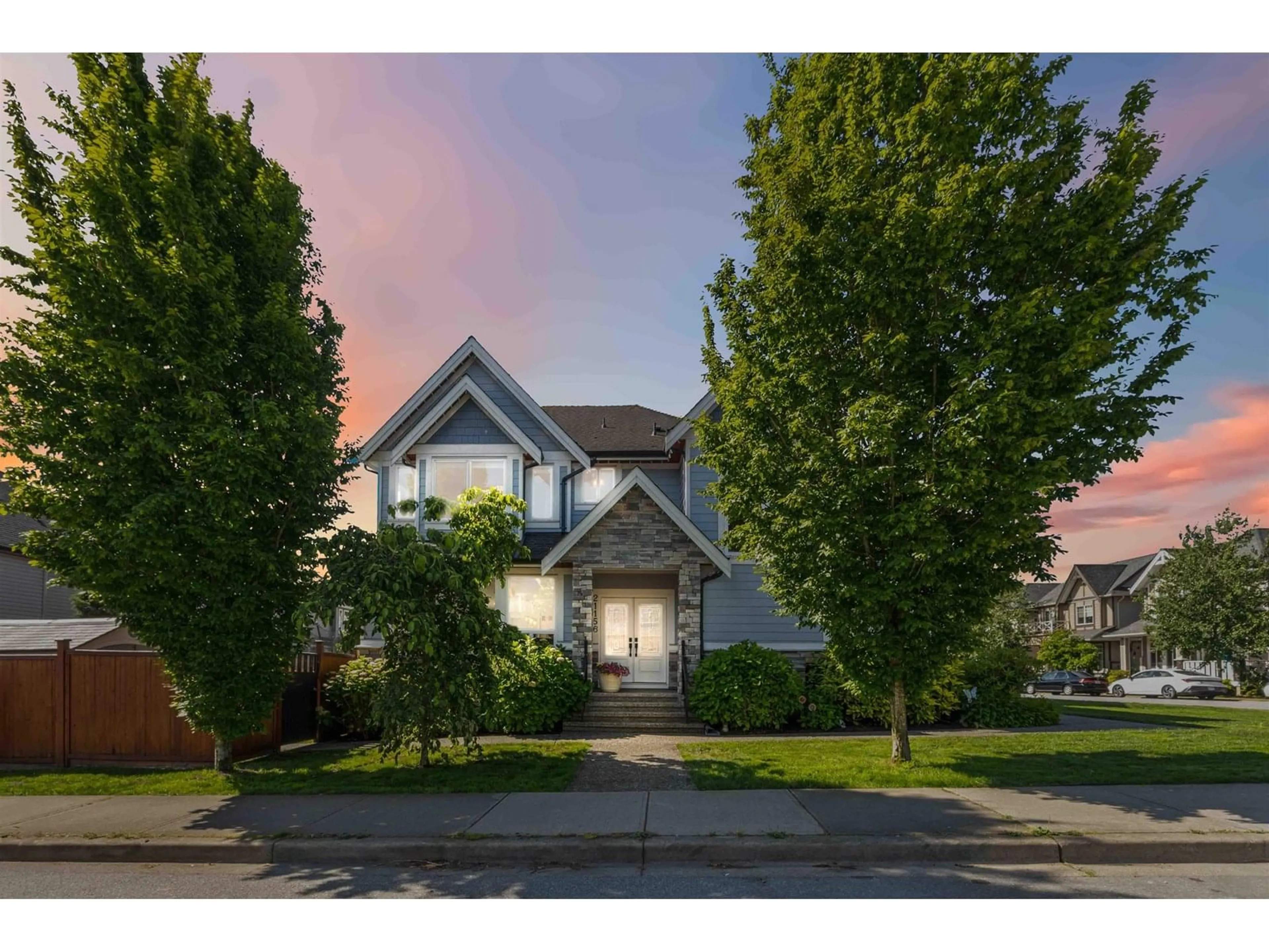 A pic from outside/outdoor area/front of a property/back of a property/a pic from drone, street for 21156 77A, Langley British Columbia V2Y0K7