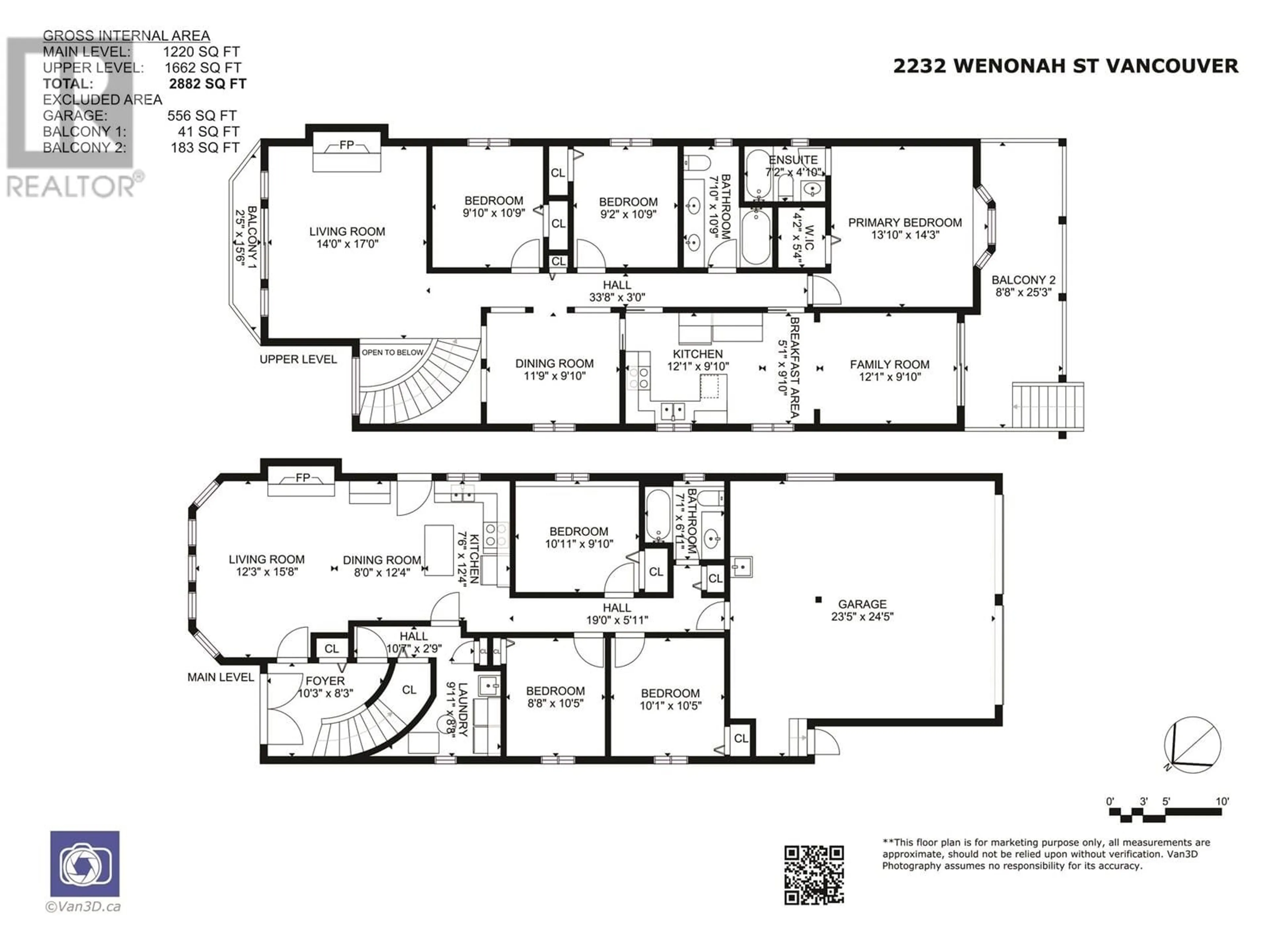 Floor plan for 2232 WENONAH STREET, Vancouver British Columbia V5N2Z6