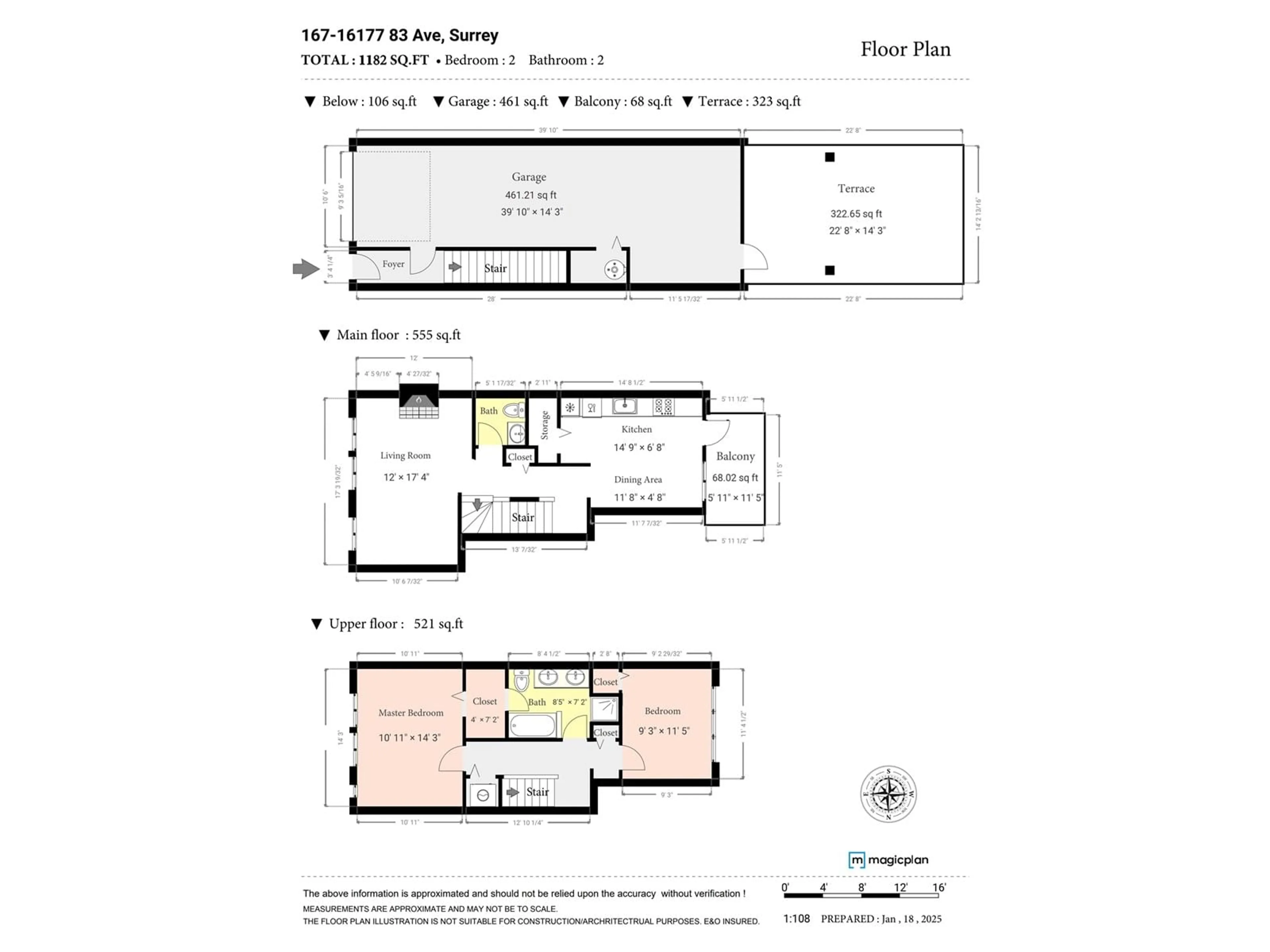 Floor plan for 167 - 16177 83, Surrey British Columbia V4N5T3