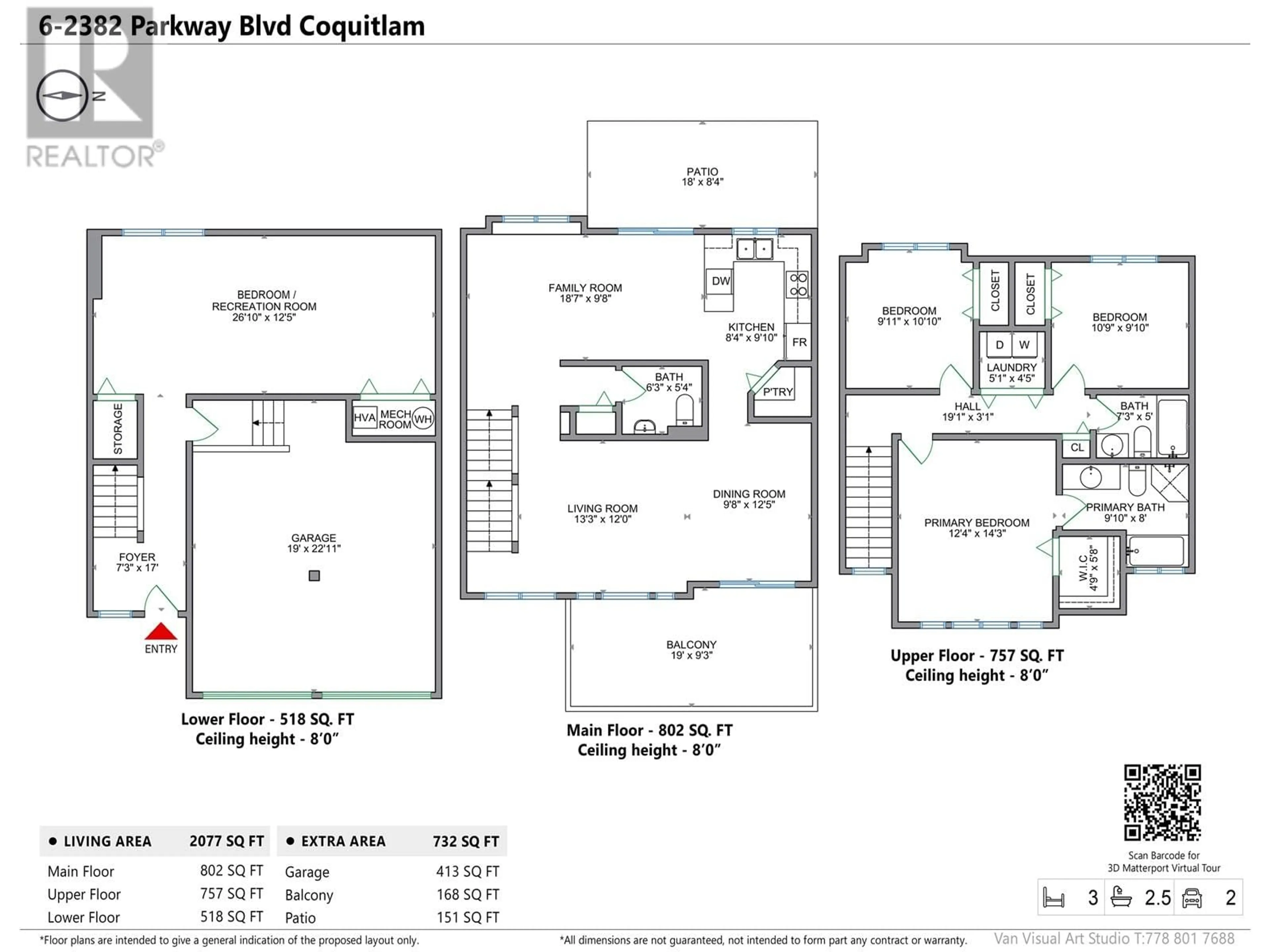 Floor plan for 6 - 2382 PARKWAY BOULEVARD, Coquitlam British Columbia V3E3M4