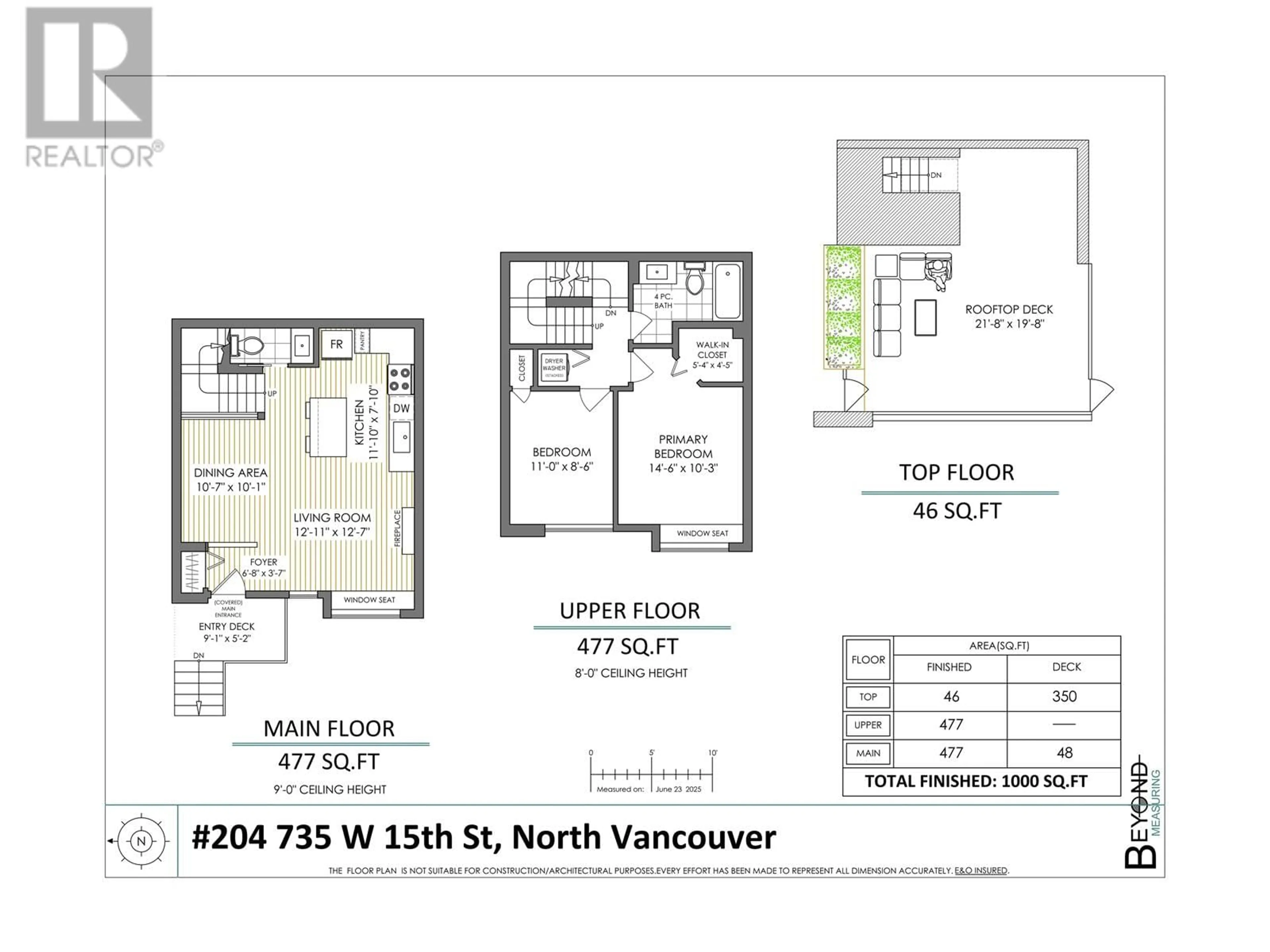Floor plan for 204 - 735 15TH STREET, North Vancouver British Columbia V7M0B8