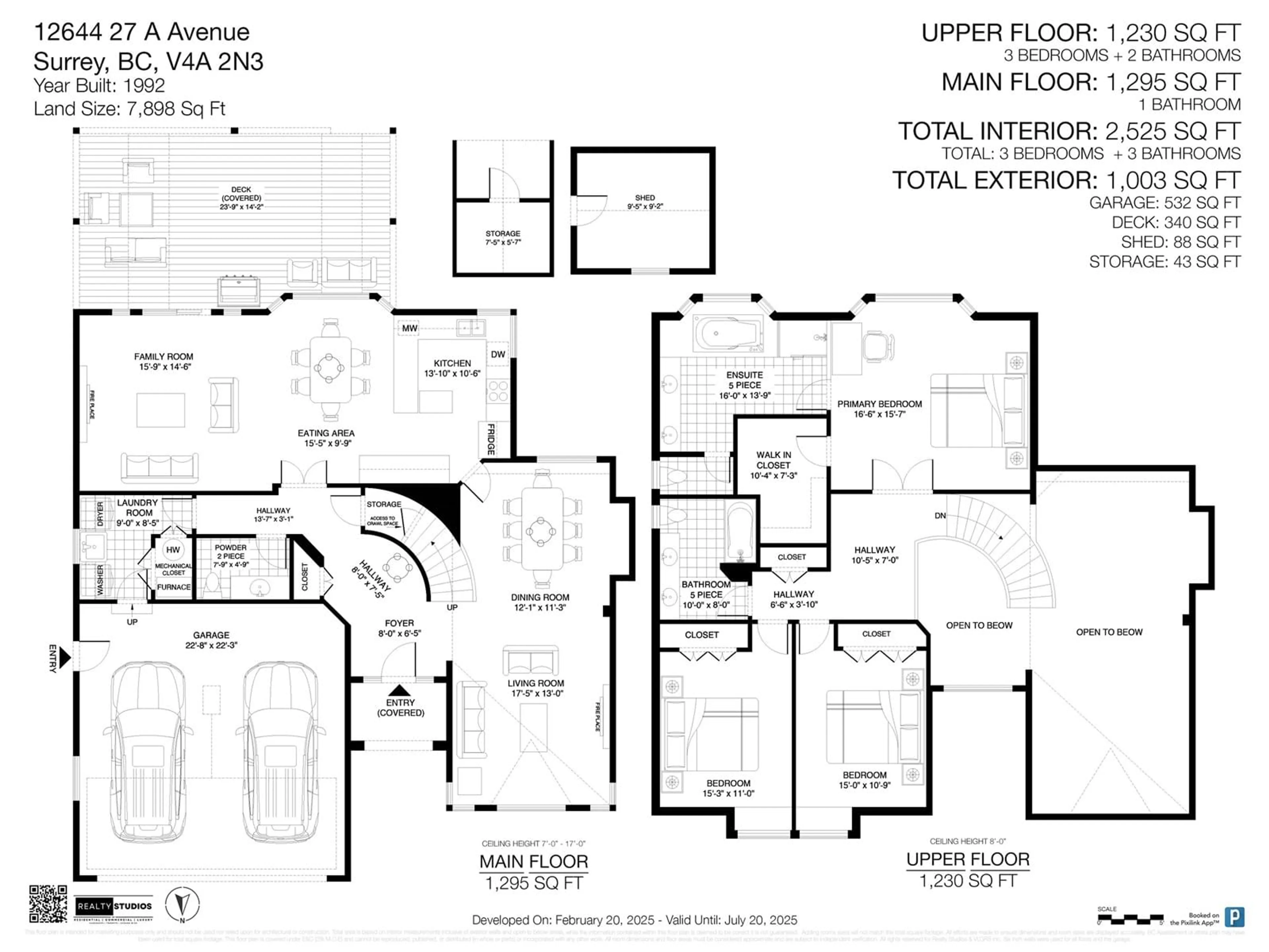 Floor plan for 12644 27A, Surrey British Columbia V4A2N3