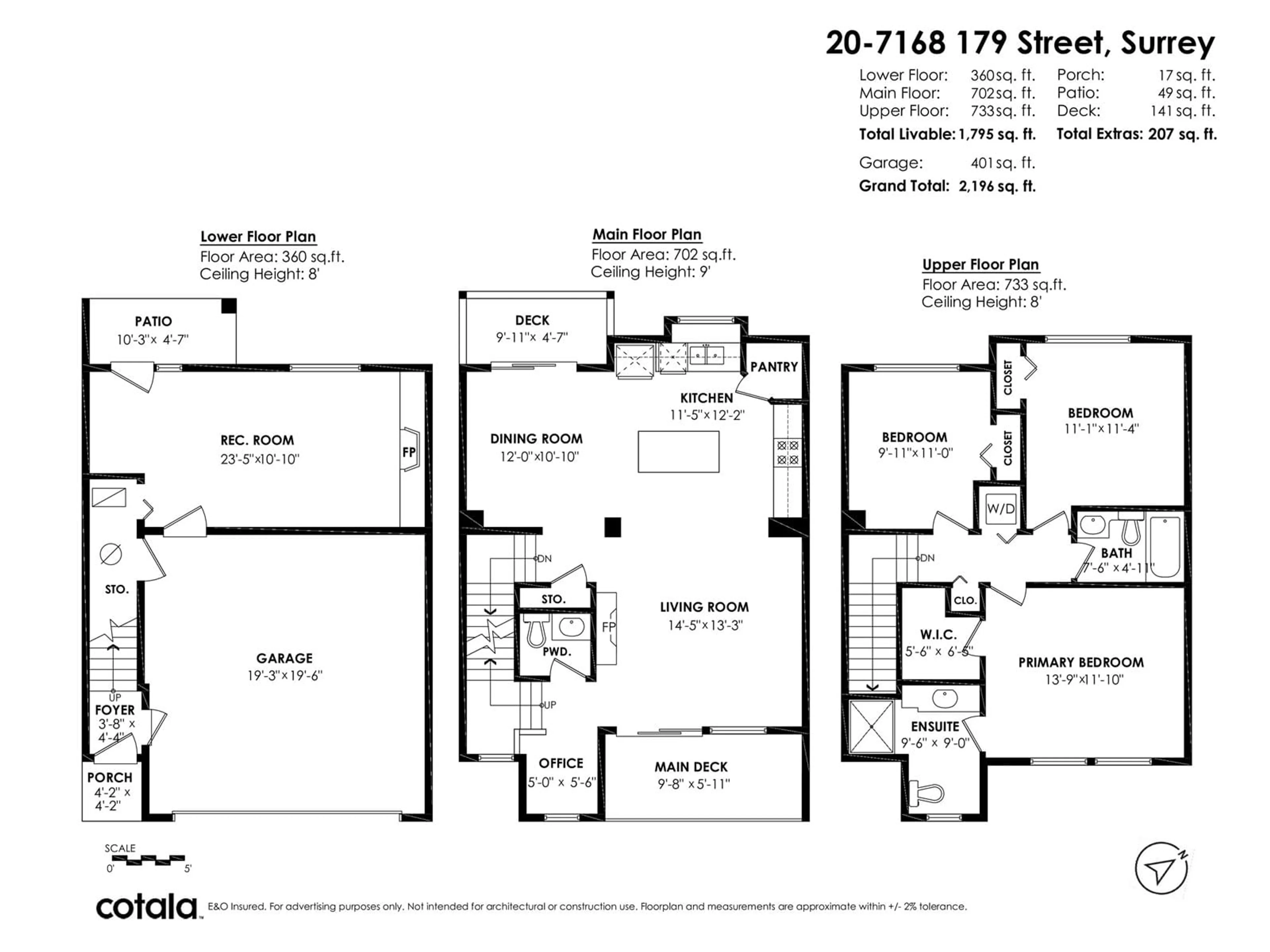 Floor plan for 20 - 7168 179, Surrey British Columbia V3S8C5