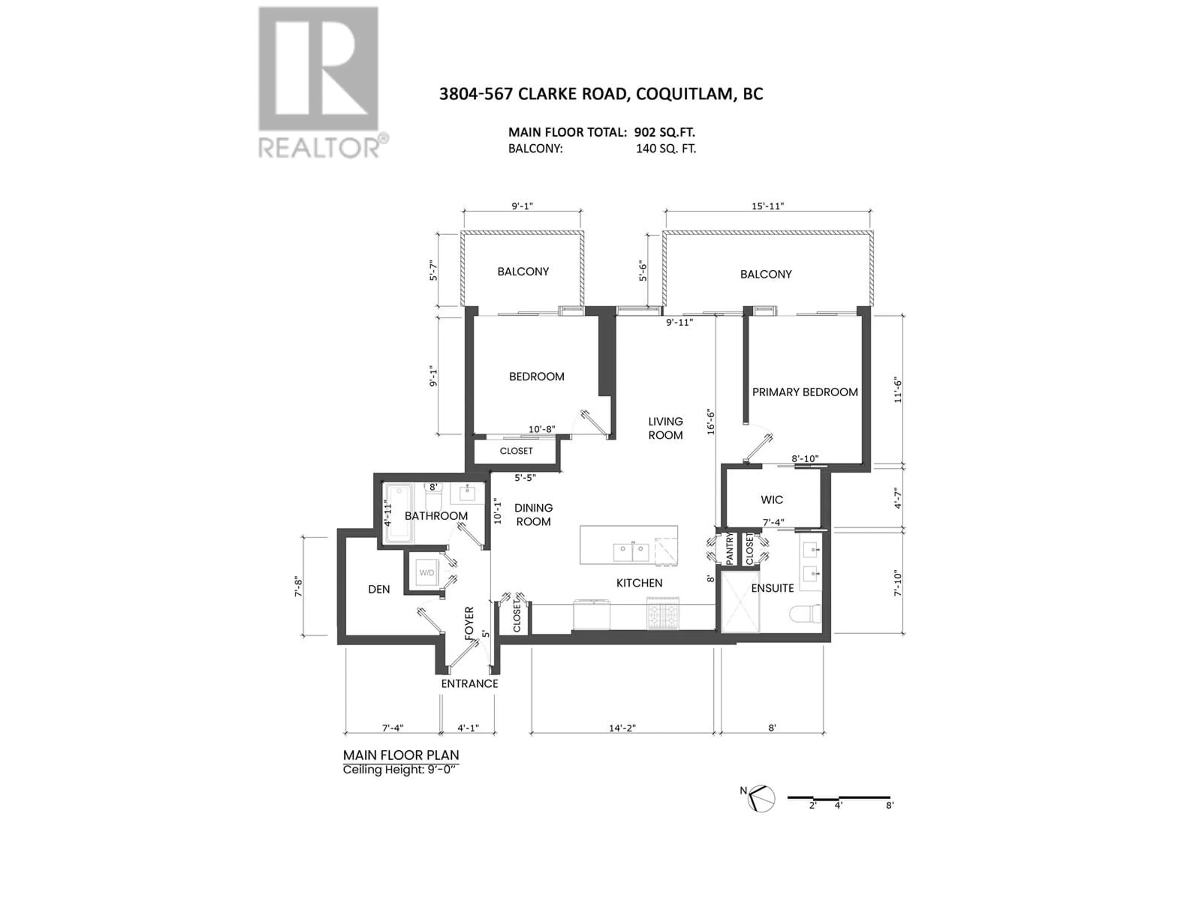 Floor plan for 3804 - 567 CLARKE ROAD, Coquitlam British Columbia V3J0K7
