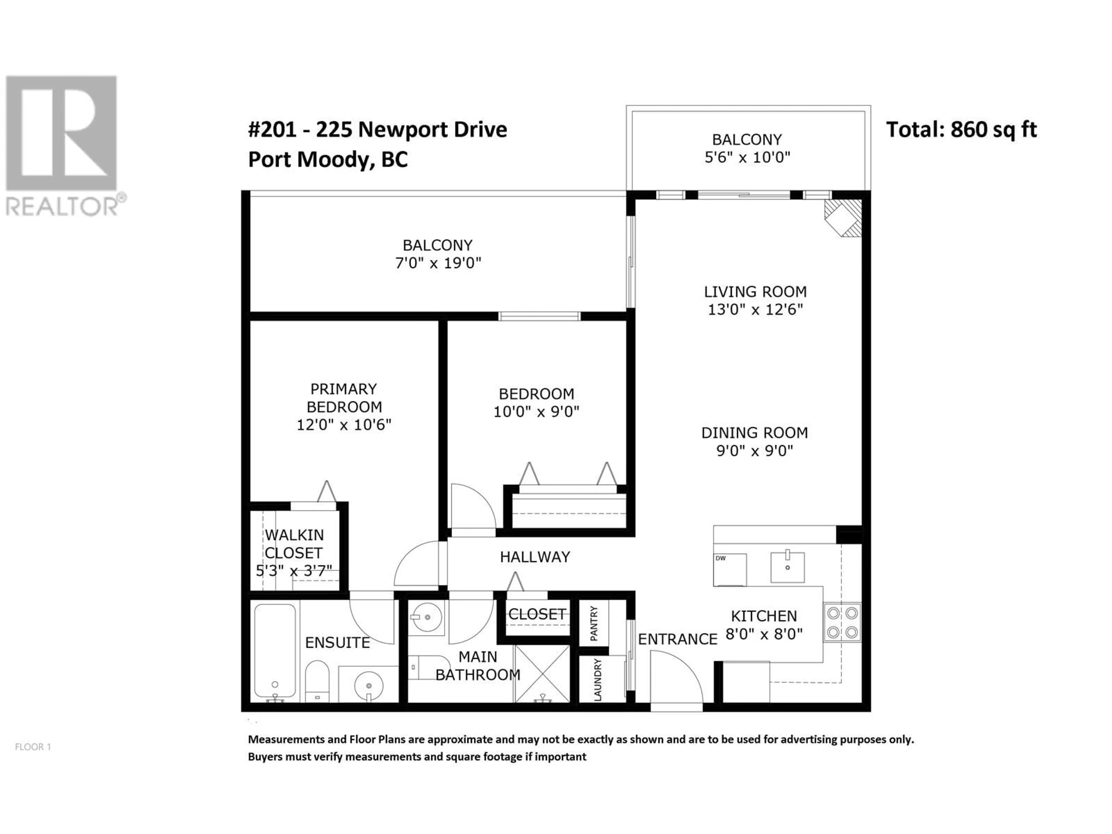 Floor plan for 201 - 225 NEWPORT DRIVE, Port Moody British Columbia V3H5C7