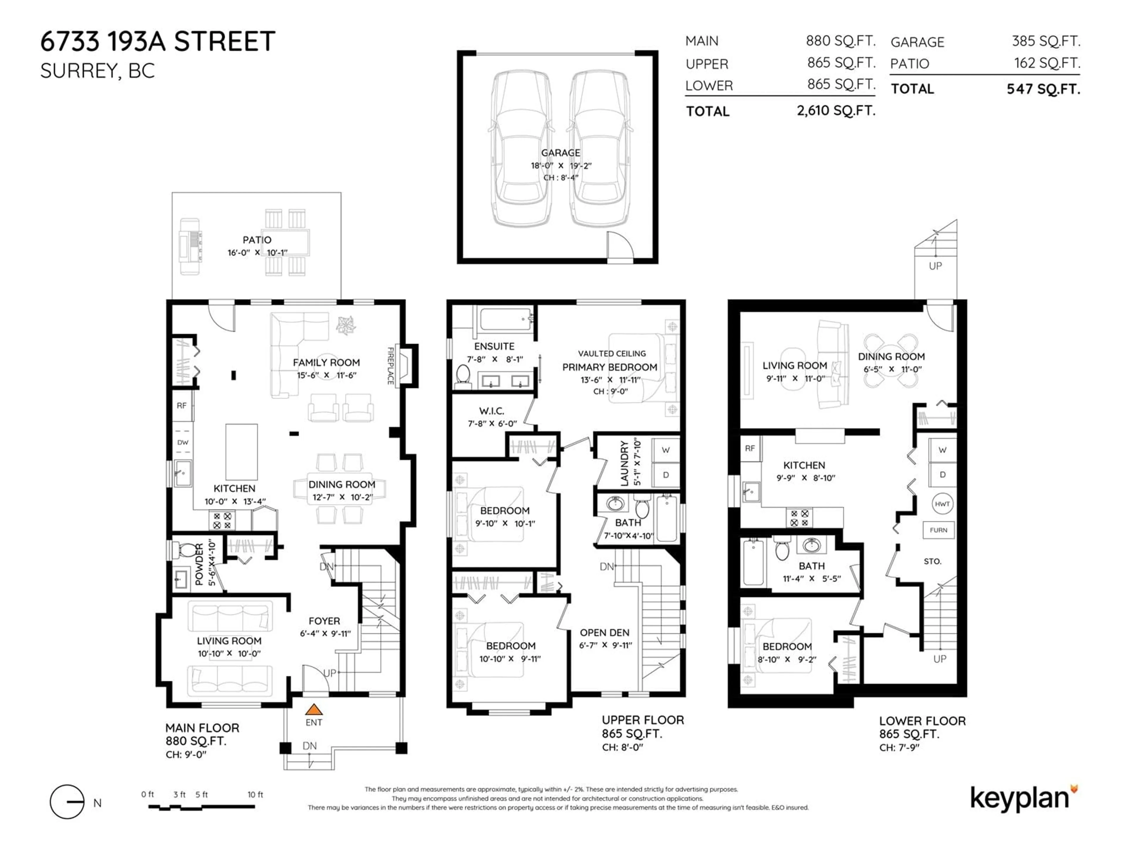 Floor plan for 6733 193A, Surrey British Columbia V4N0B8