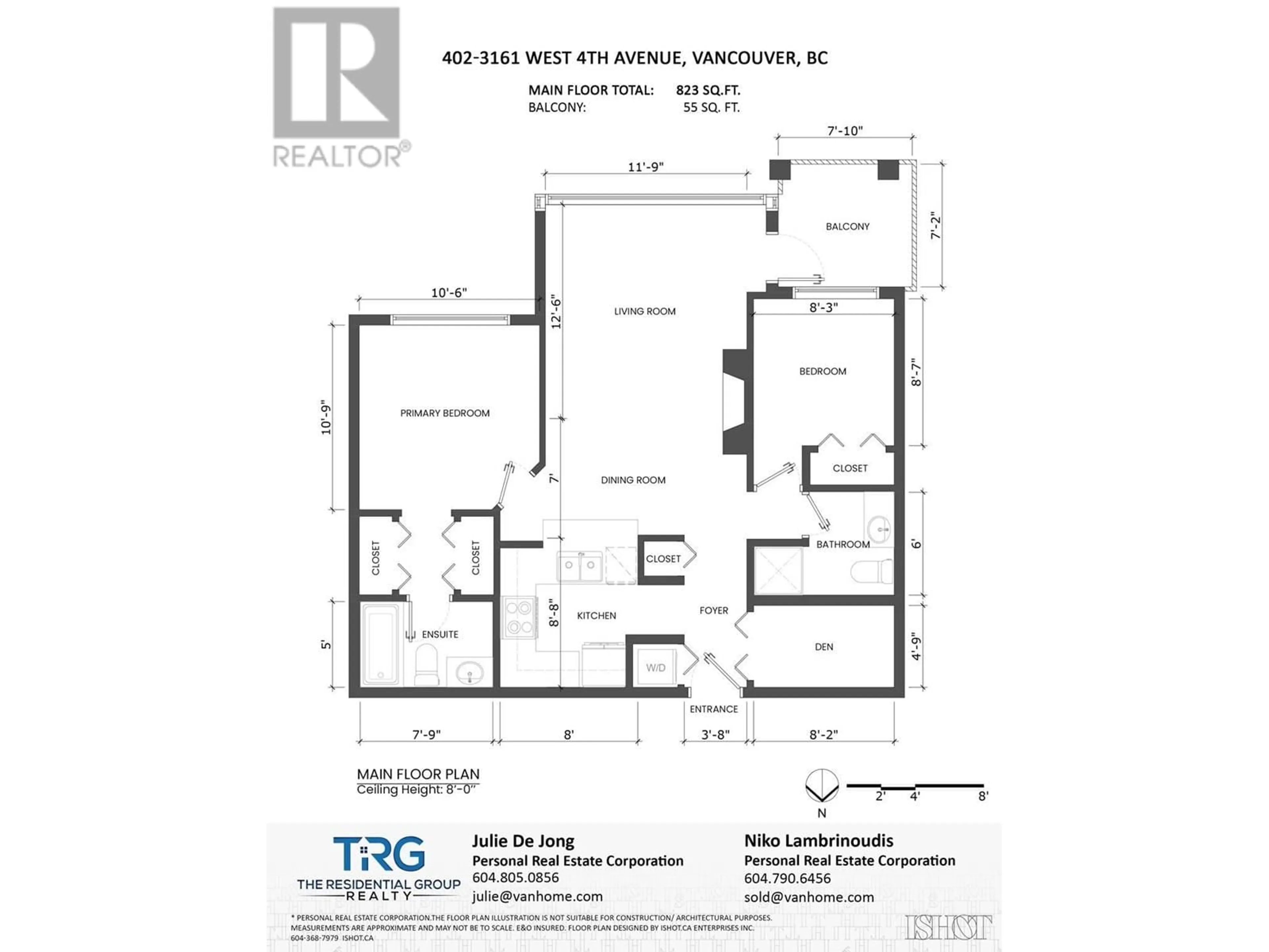 Floor plan for 402 - 3161 4TH AVENUE, Vancouver British Columbia V6K1R6