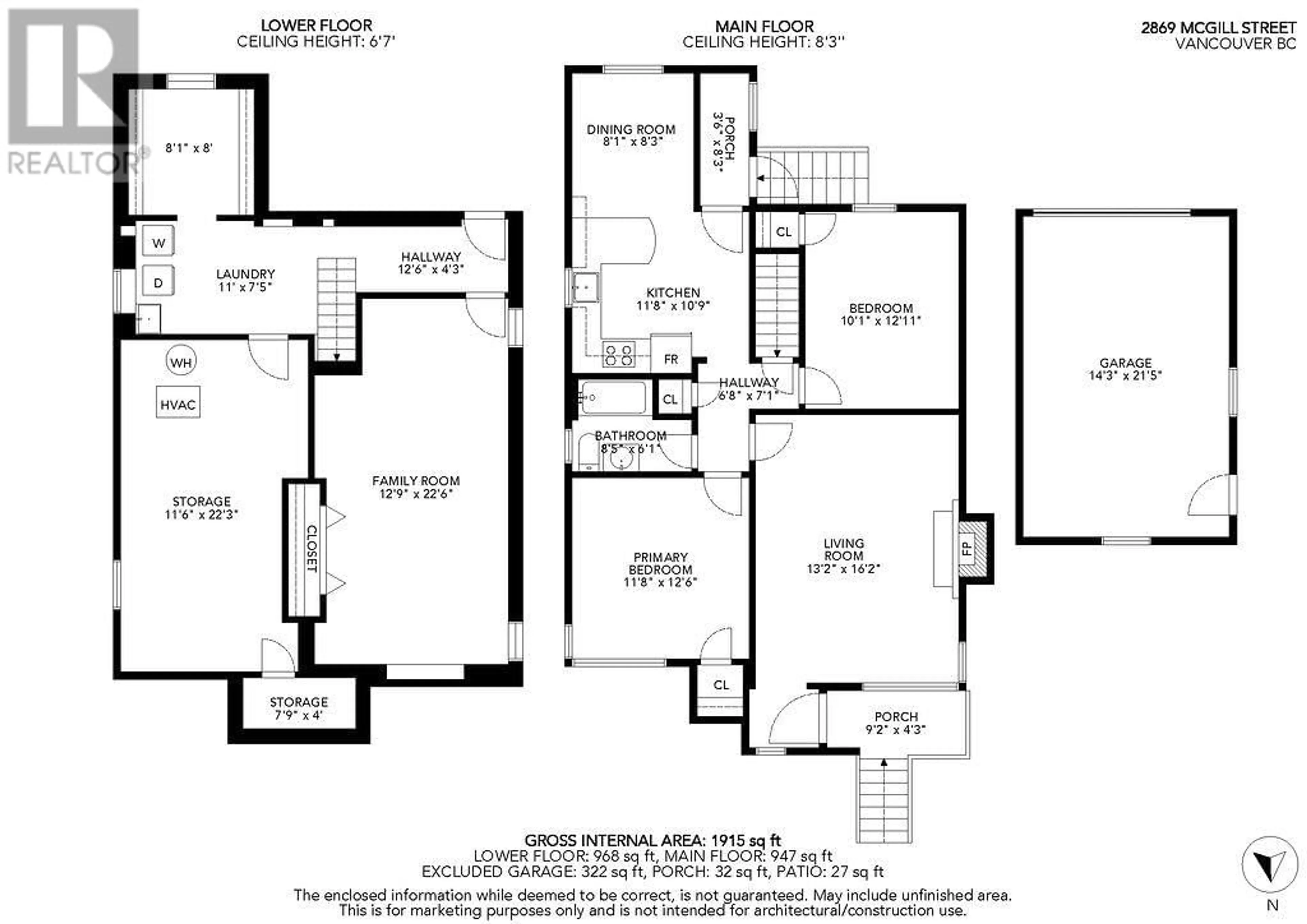 Floor plan for 2869 MCGILL STREET, Vancouver British Columbia V5K1H7