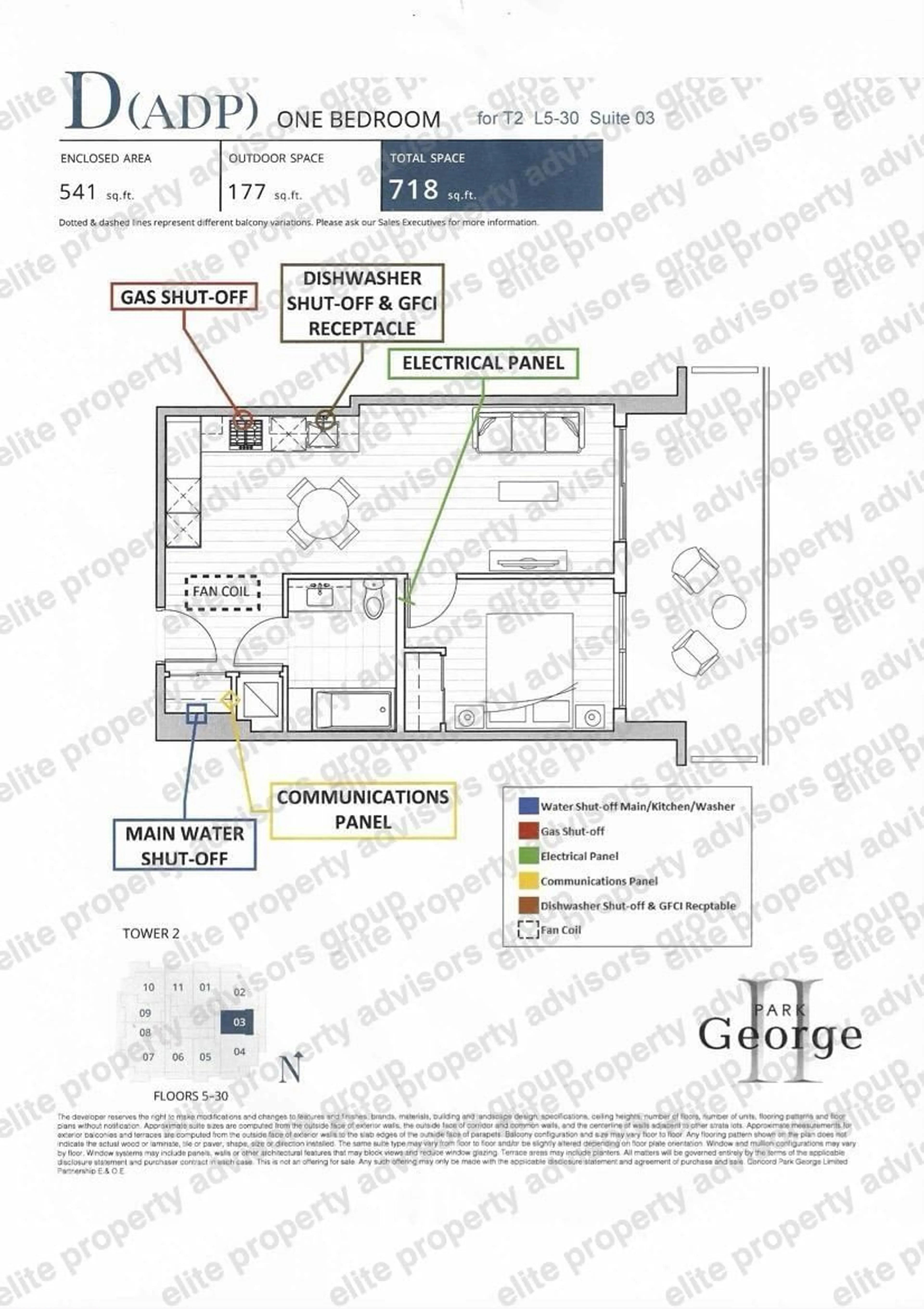 Floor plan for 1603 - 13778 100, Surrey British Columbia V3T0V2