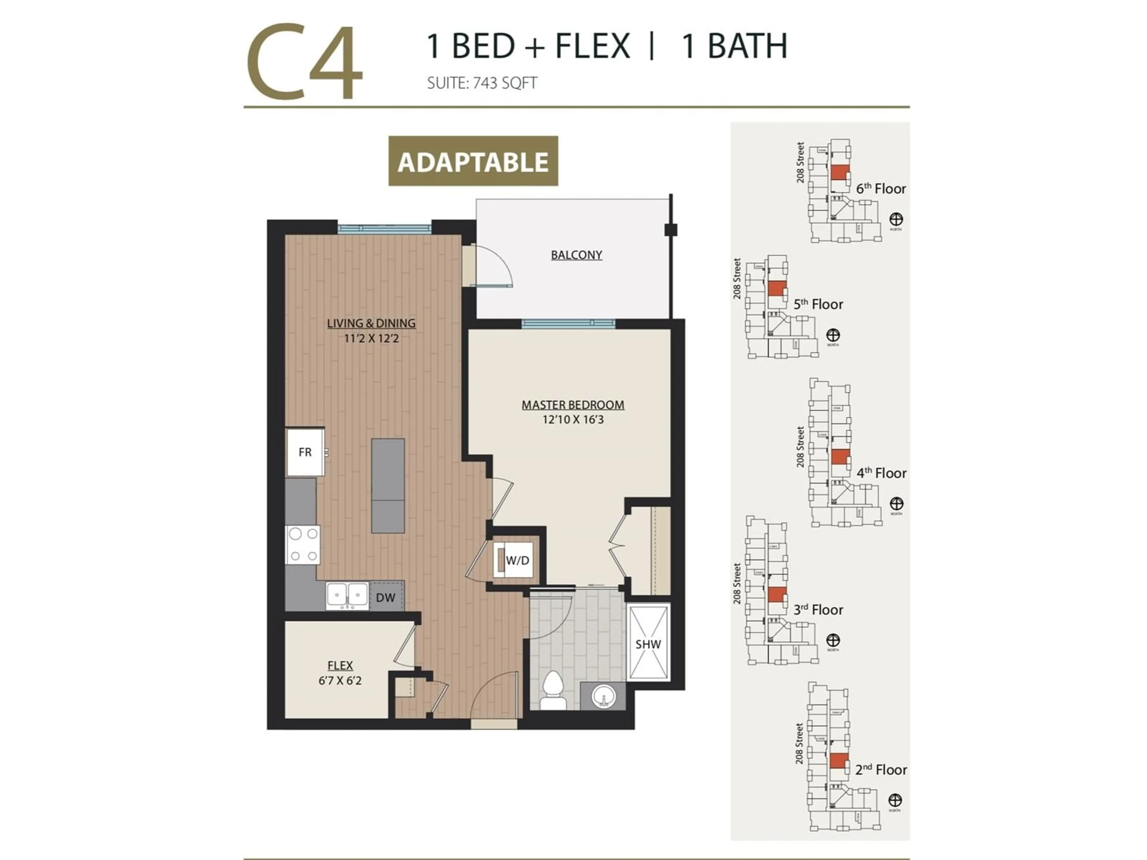 Floor plan for A633 - 8233 208B, Langley British Columbia V0V0V0