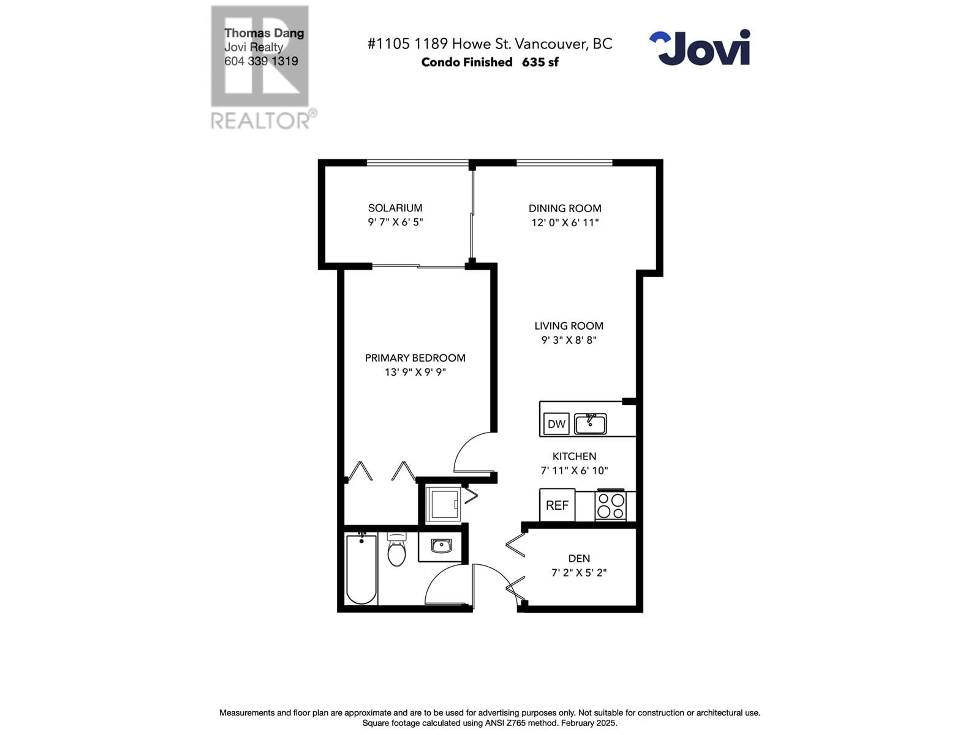 Floor plan for 1105 - 1189 HOWE STREET, Vancouver British Columbia V6Z2X4