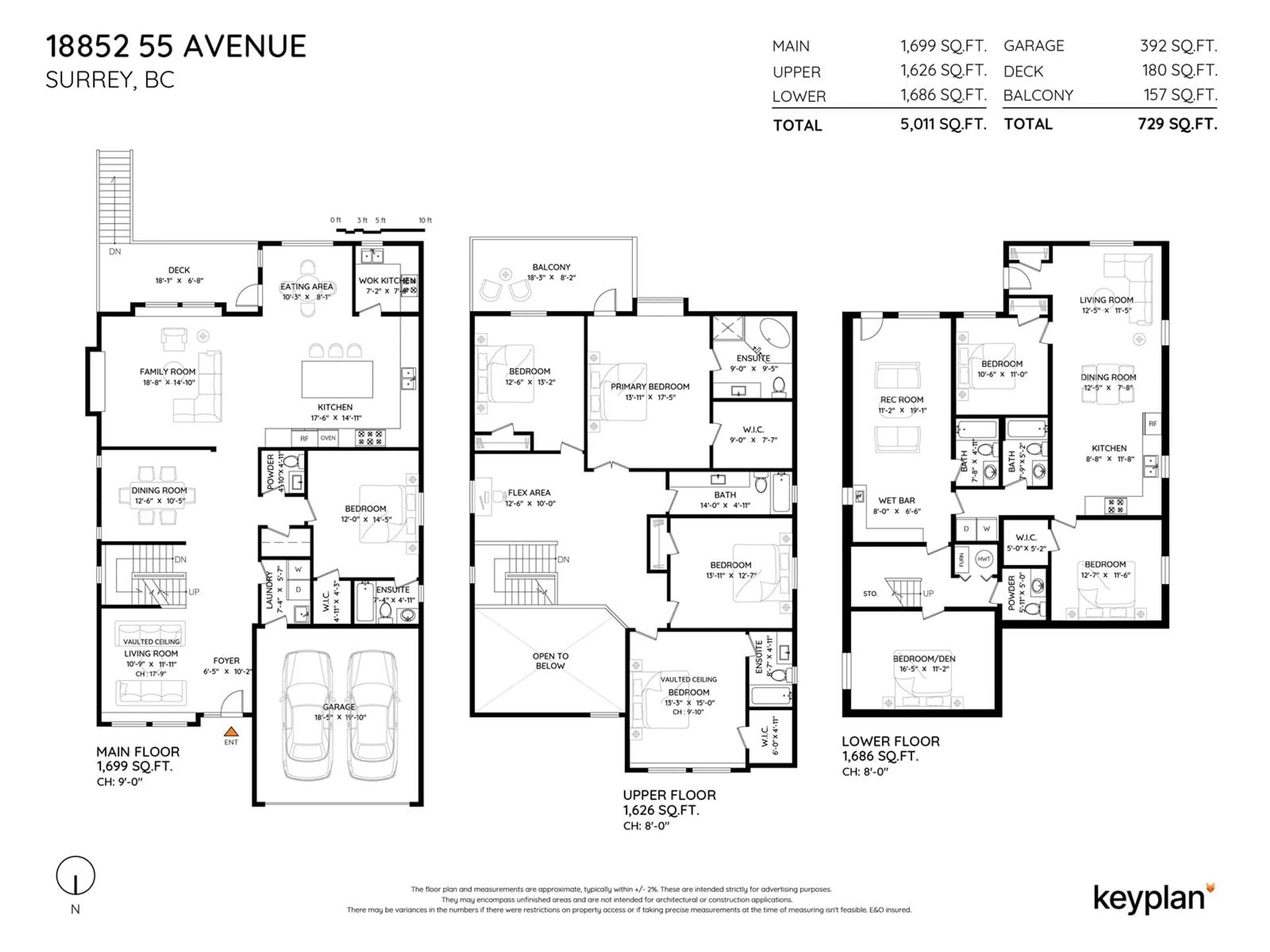 Floor plan for 18852 55, Surrey British Columbia V3S6S4