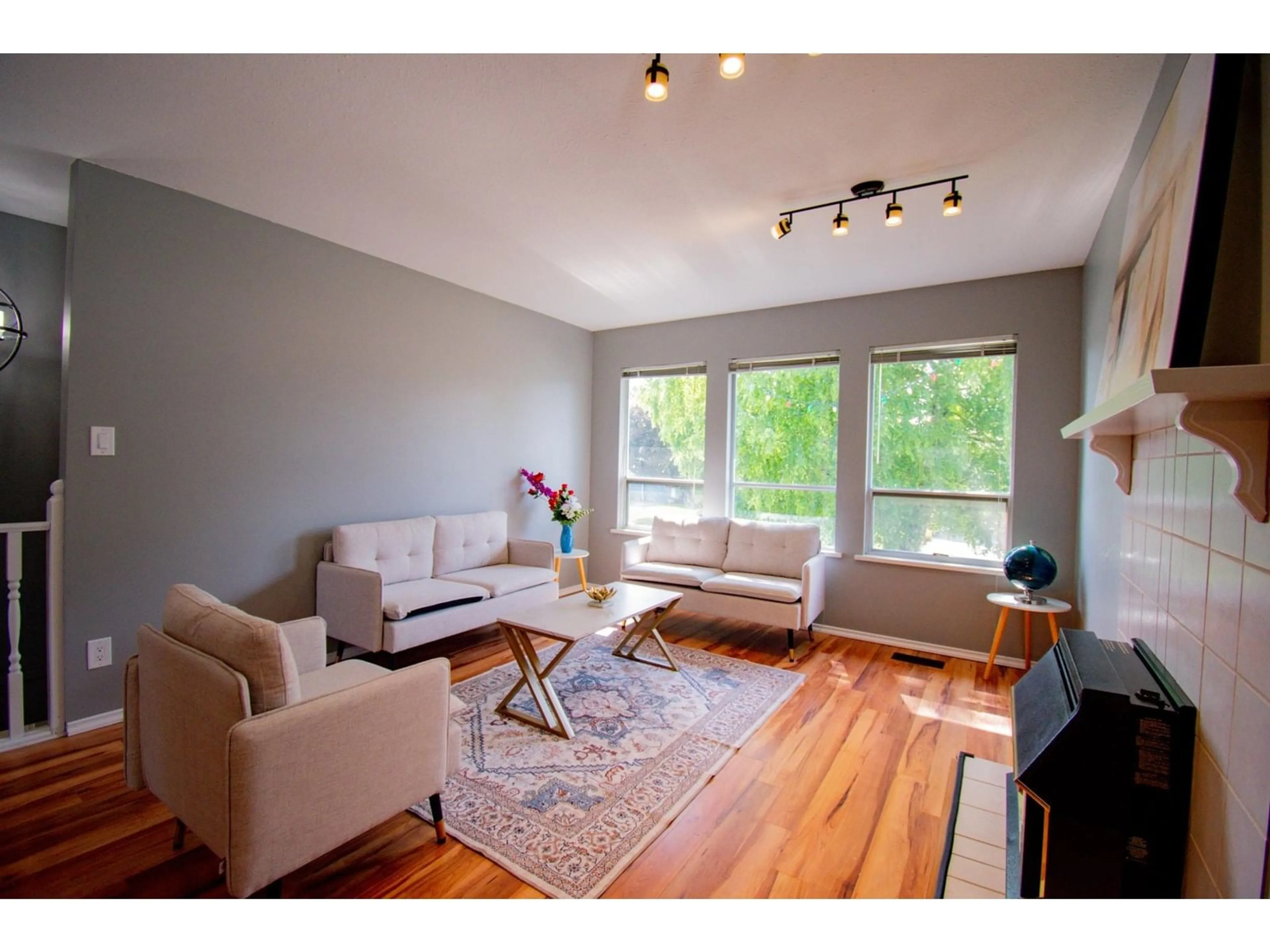 Living room with furniture, wood/laminate floor for 2724 272B, Langley British Columbia V4W3K1