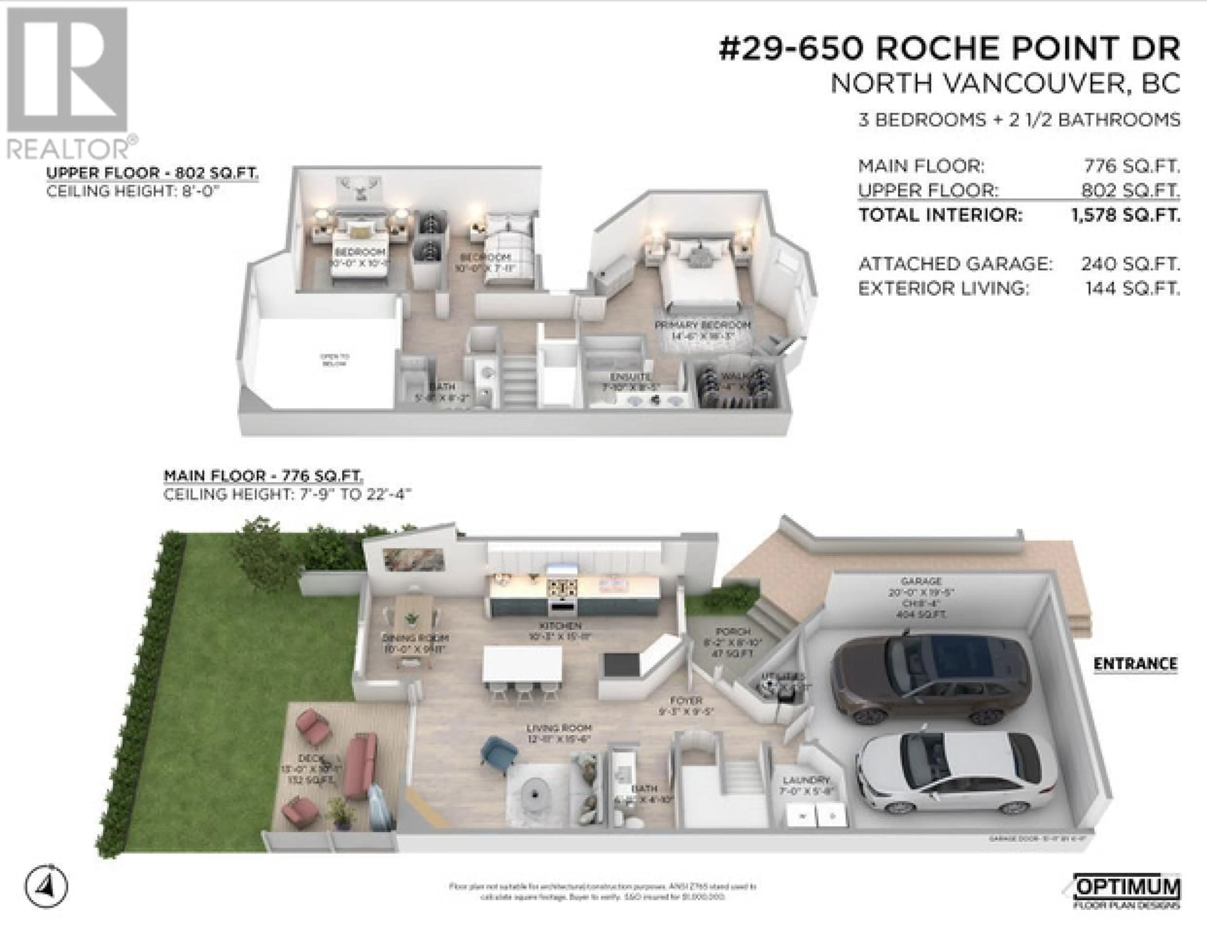 Floor plan for 29 - 650 ROCHE POINT DRIVE, North Vancouver British Columbia V7H2Z5
