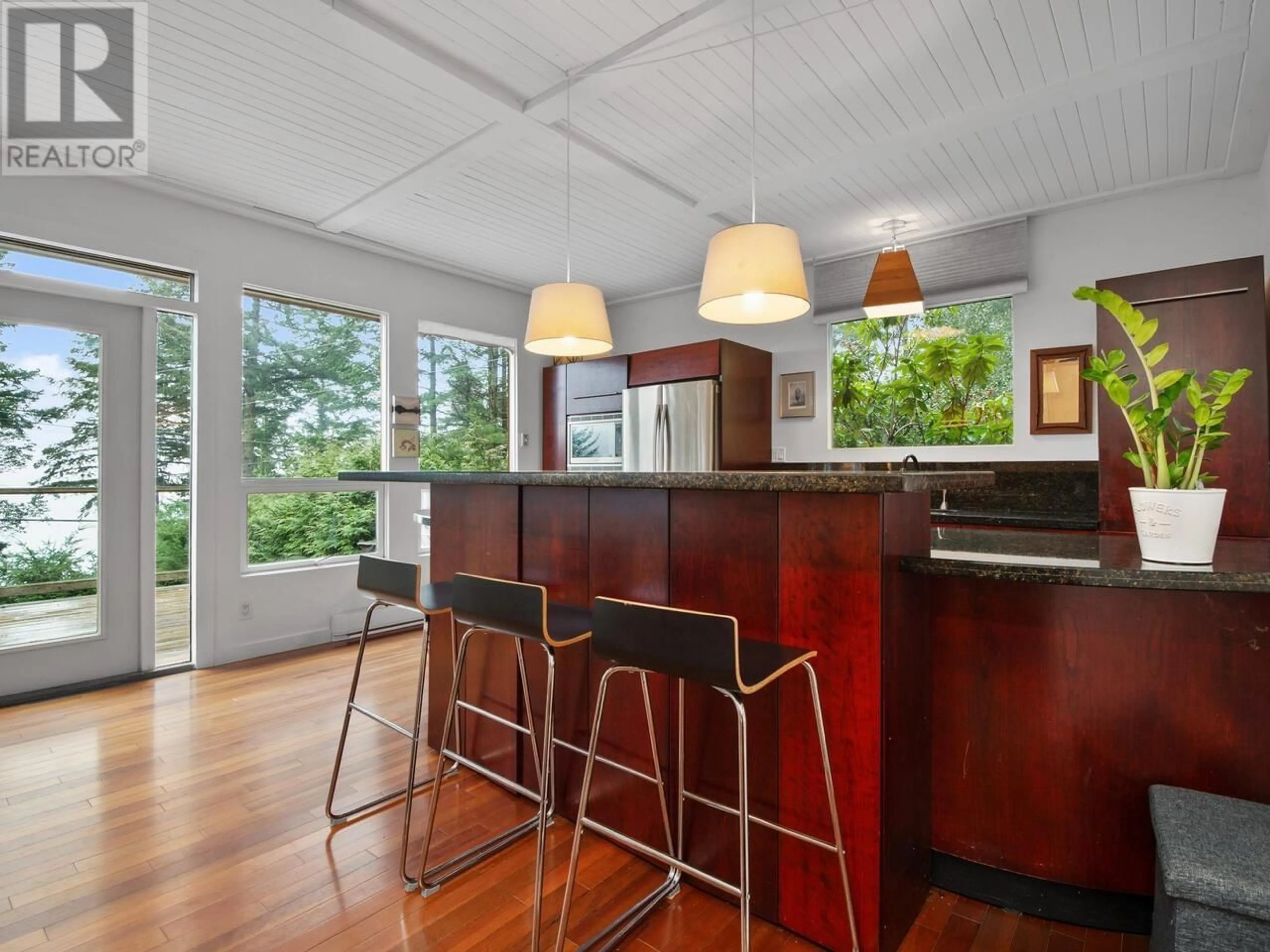 Open concept kitchen, wood/laminate floor for 1482 EAGLE CLIFF ROAD, Bowen Island British Columbia V0N1G1