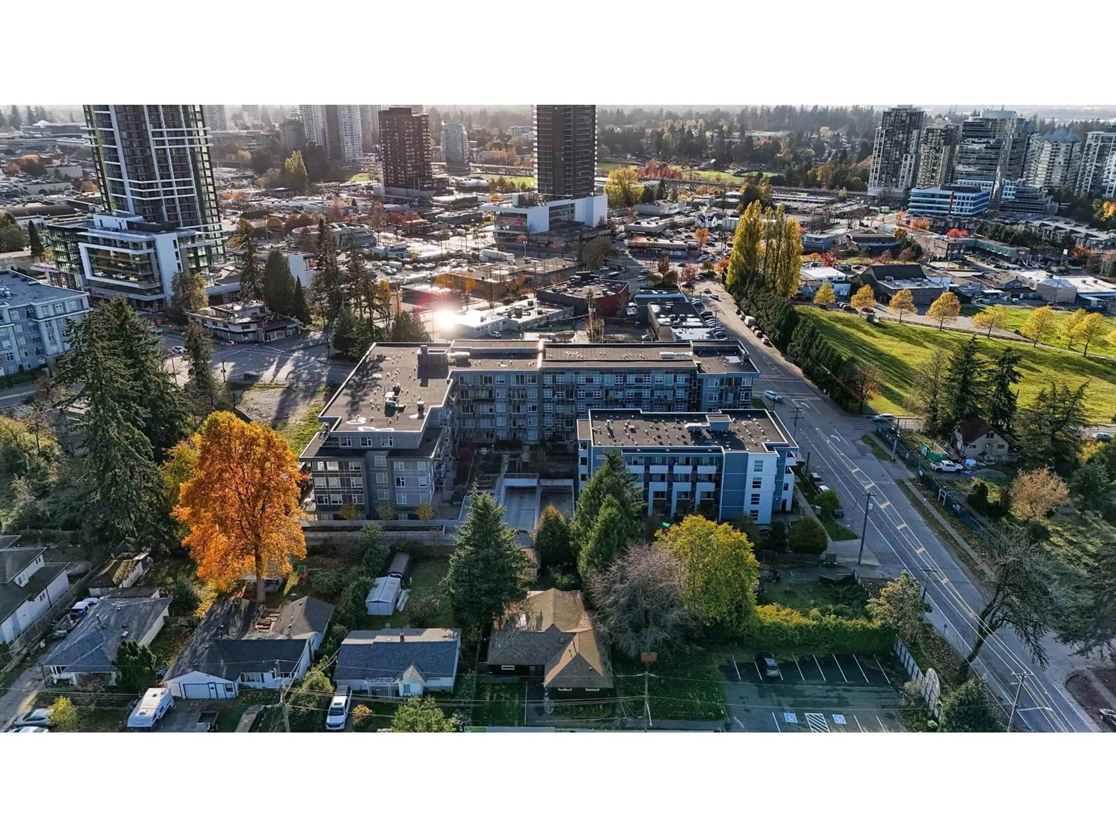 A pic from outside/outdoor area/front of a property/back of a property/a pic from drone, city buildings view from balcony for 301 - 10838 WHALLEY, Surrey British Columbia V3R0G8