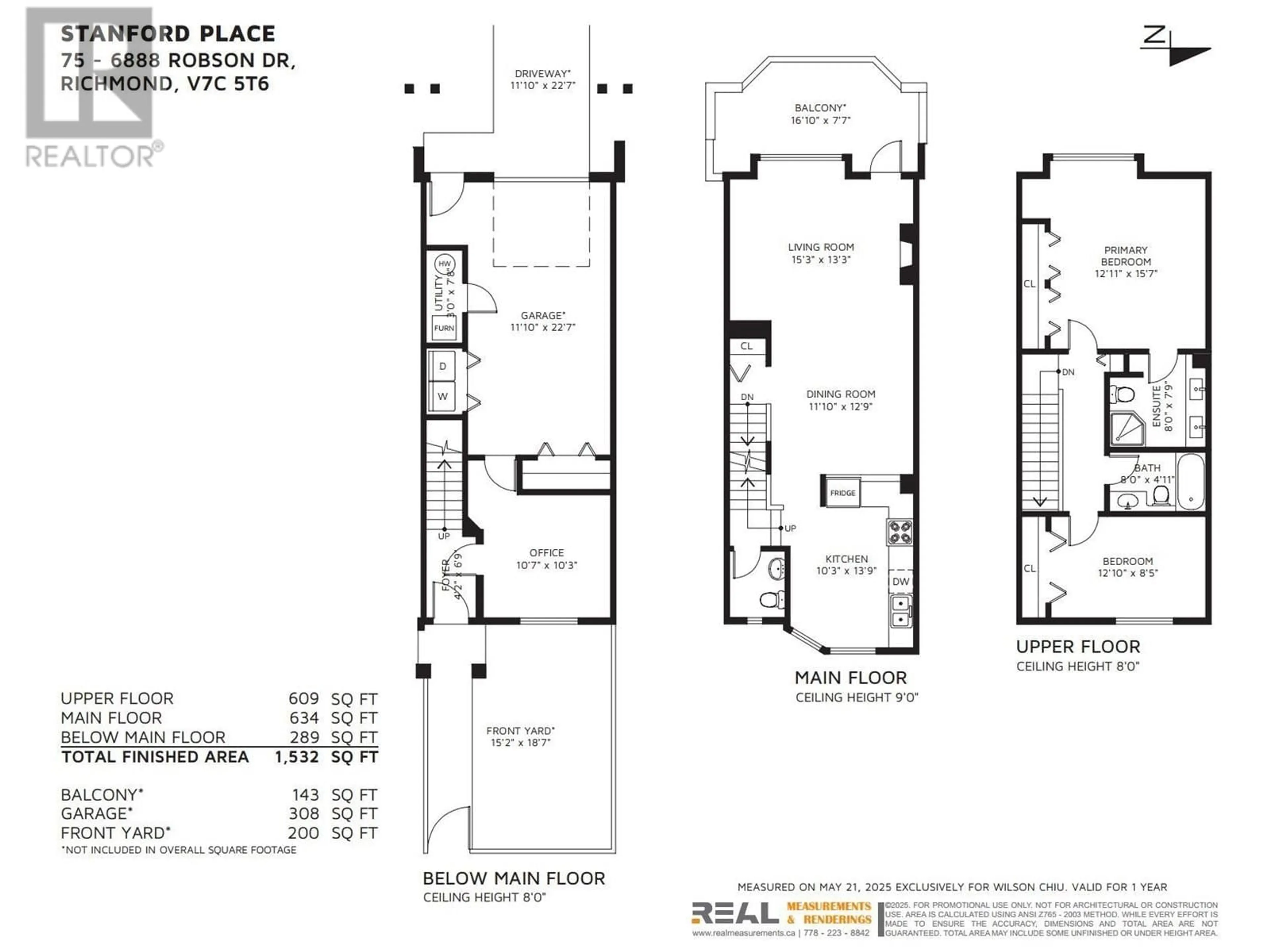Floor plan for 75 - 6888 ROBSON DRIVE, Richmond British Columbia V7C5T6