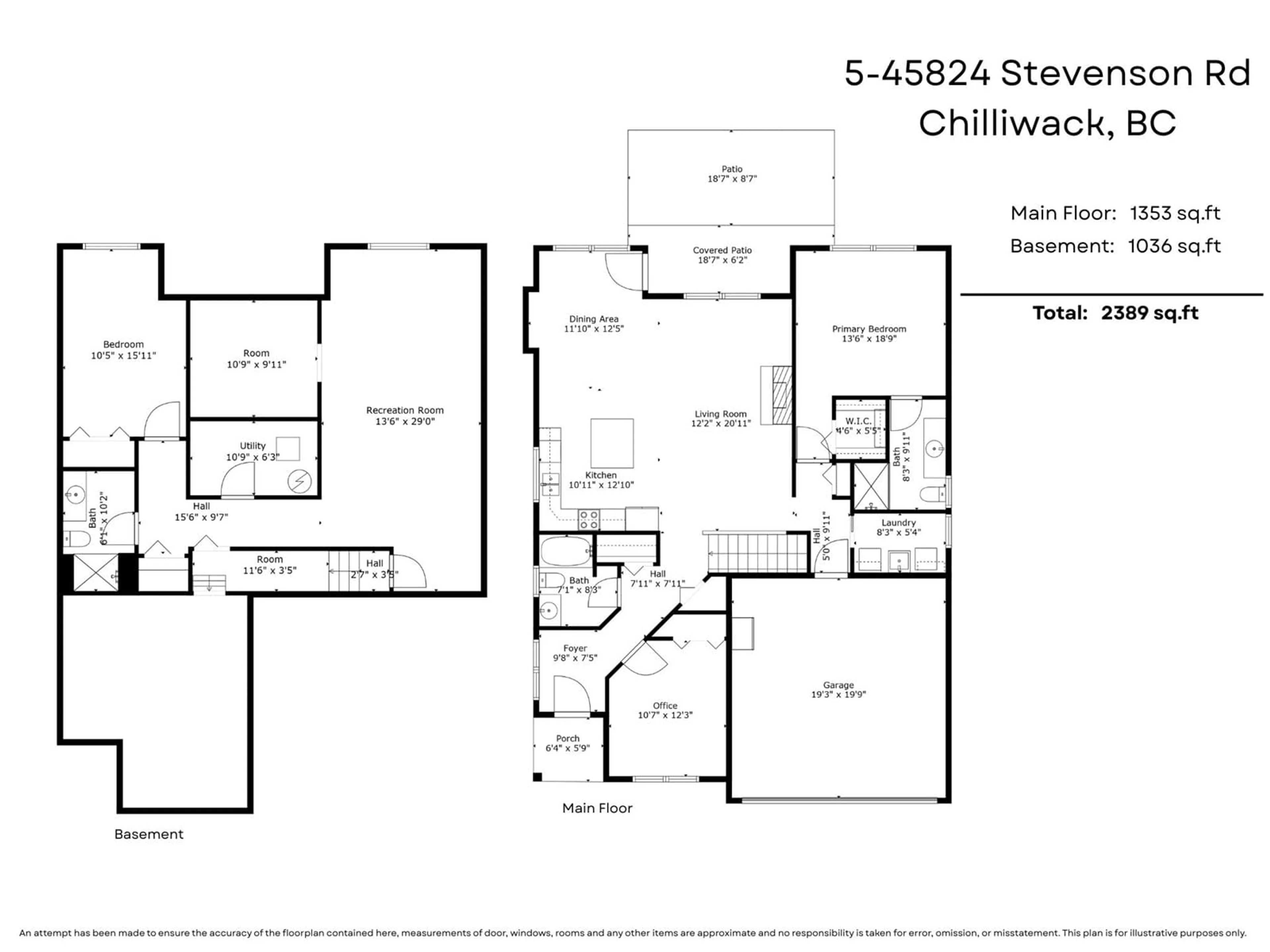 Floor plan for 5 - 45824 STEVENSON ROAD, Chilliwack British Columbia V2R5W5