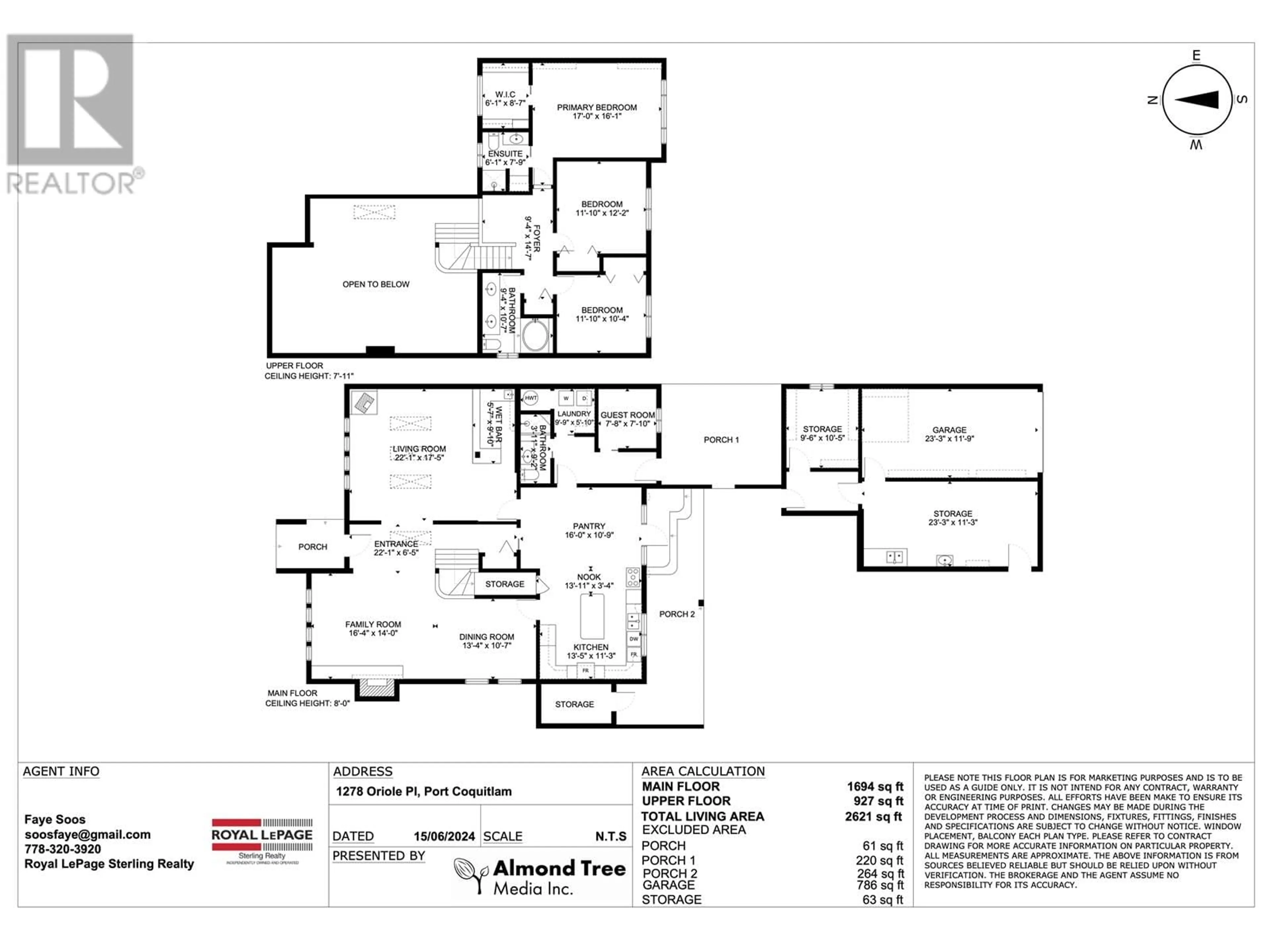 Floor plan for 1278 ORIOLE PLACE, Port Coquitlam British Columbia V3B5K5
