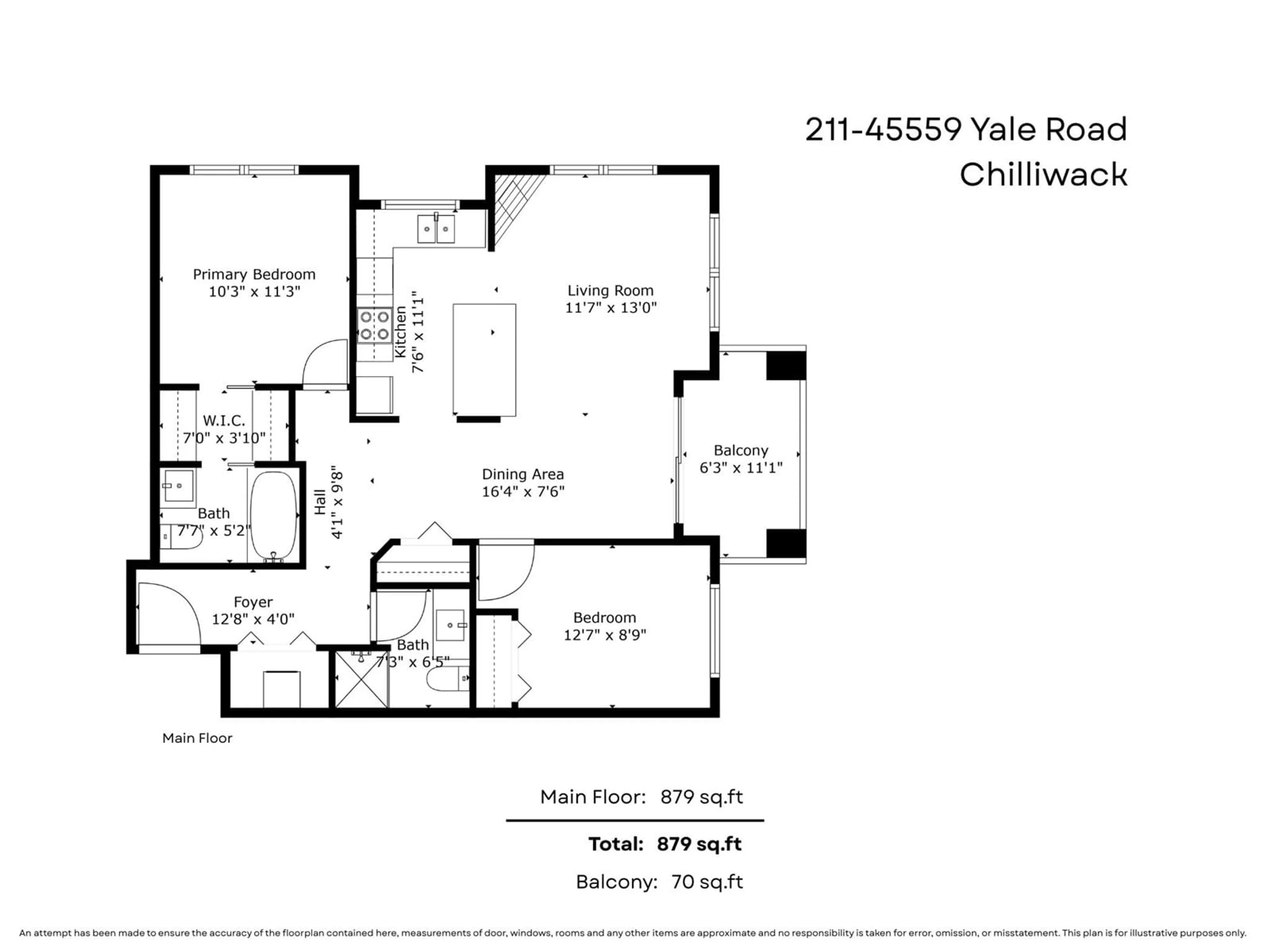 Floor plan for 211 - 45559 YALE ROAD, Chilliwack British Columbia V2P0B1