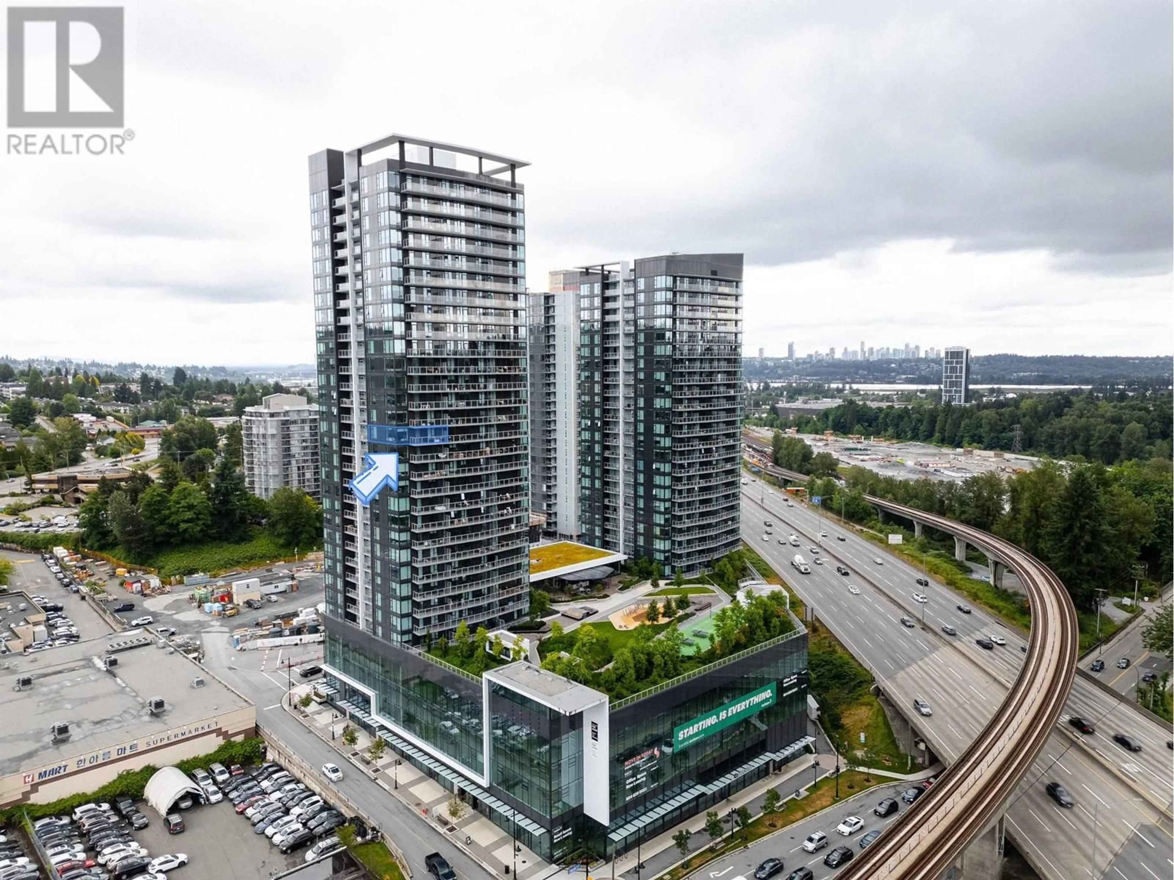 A pic from outside/outdoor area/front of a property/back of a property/a pic from drone, city buildings view from balcony for 1809 - 318 ALDERSON AVENUE, Coquitlam British Columbia V3K0J1