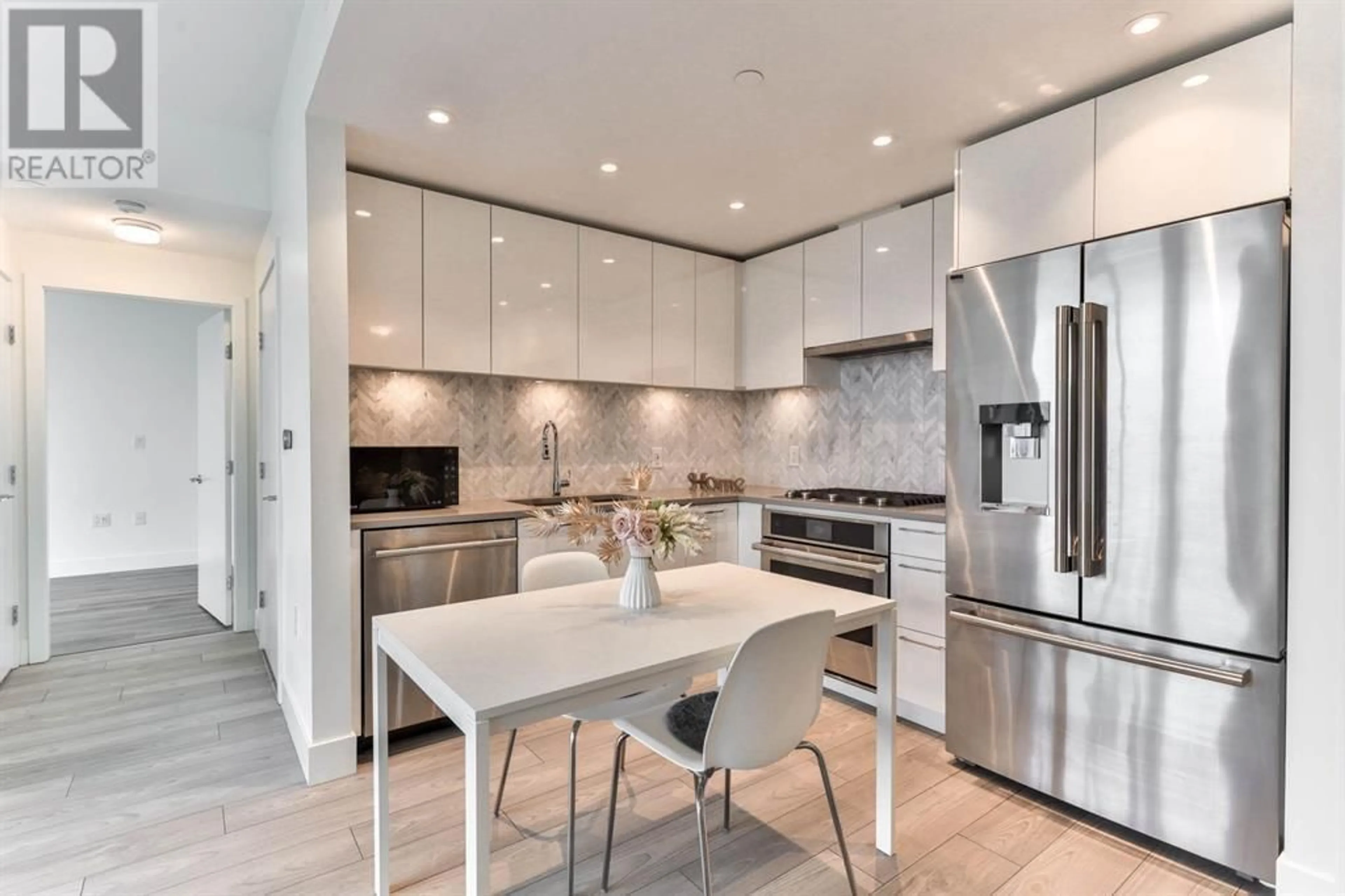 Contemporary kitchen, ceramic/tile floor for 1404 - 3581 E KENT AVENUE, Vancouver British Columbia V5S0H6
