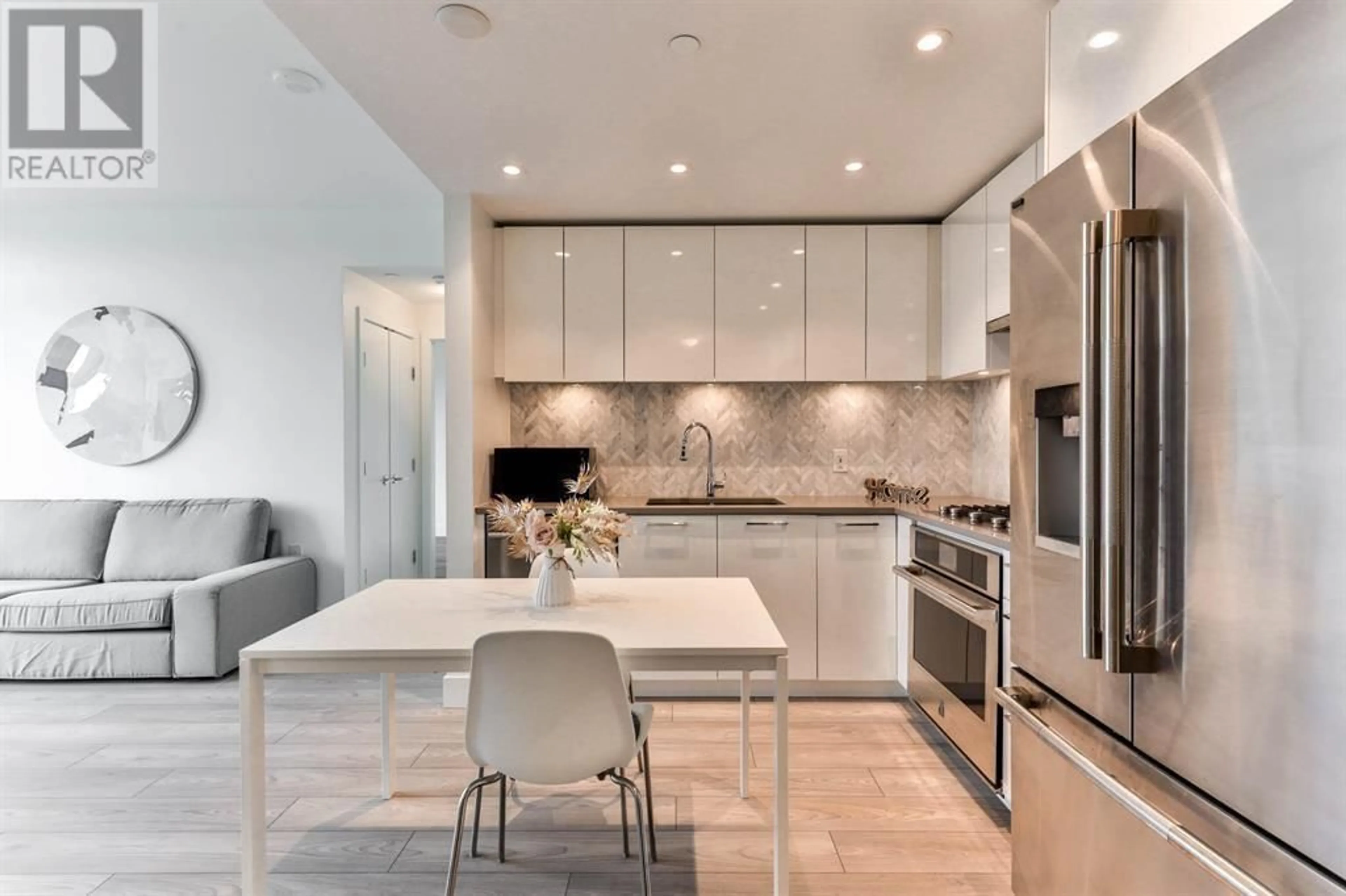 Contemporary kitchen, ceramic/tile floor for 1404 - 3581 E KENT AVENUE, Vancouver British Columbia V5S0H6
