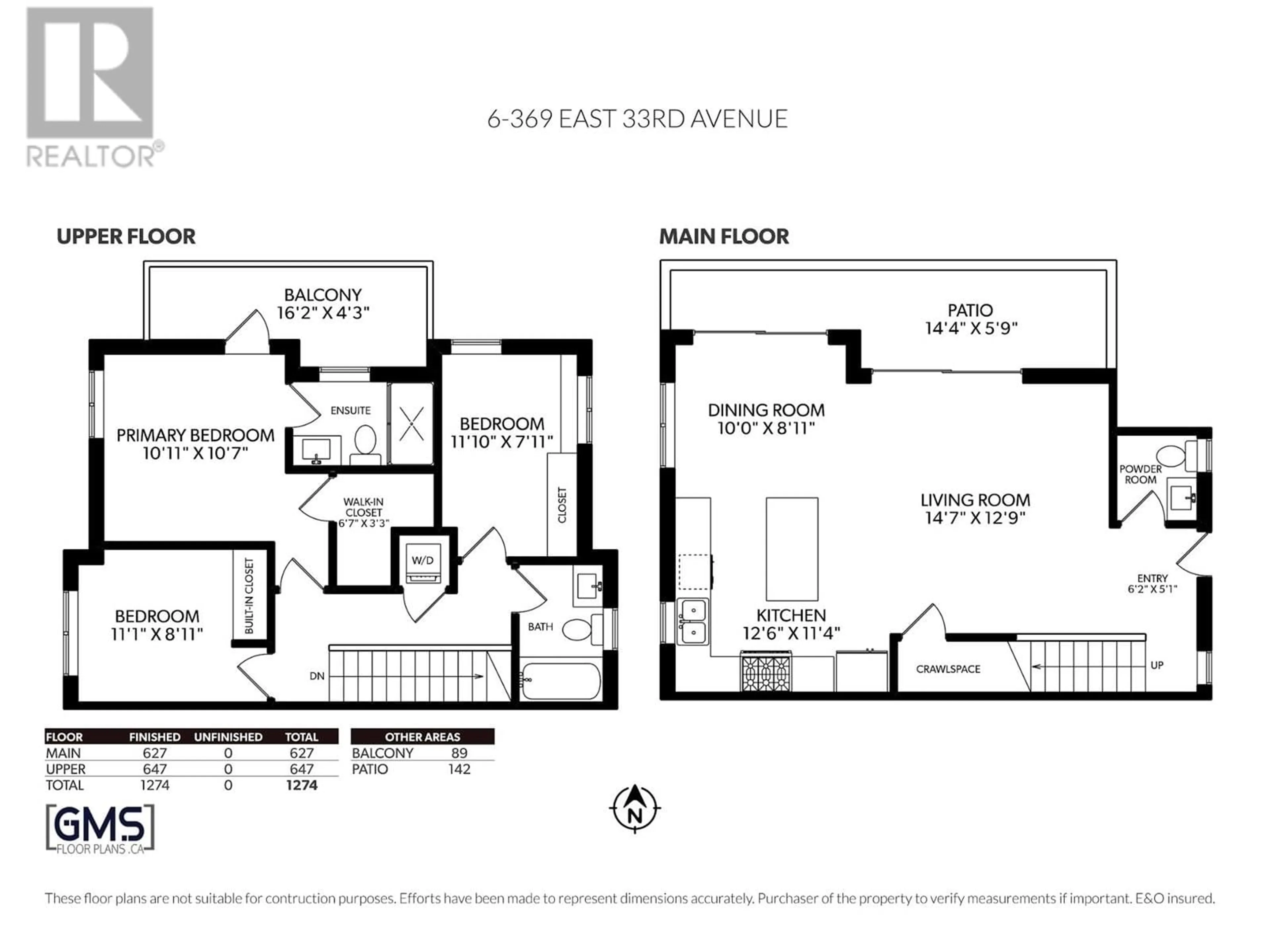 Floor plan for 6 - 369 33RD AVENUE, Vancouver British Columbia V5V2Z8