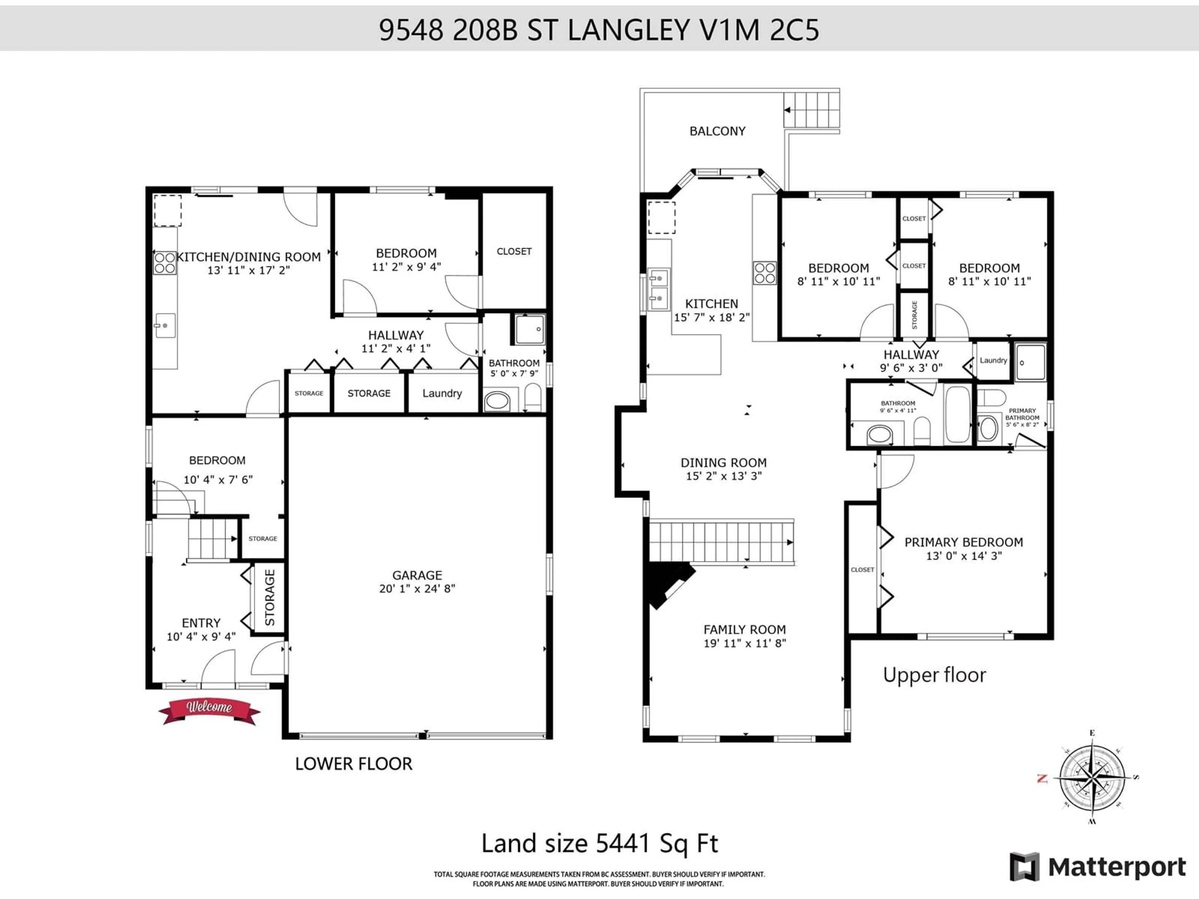 Floor plan for 9548 208B, Langley British Columbia V1M2C5