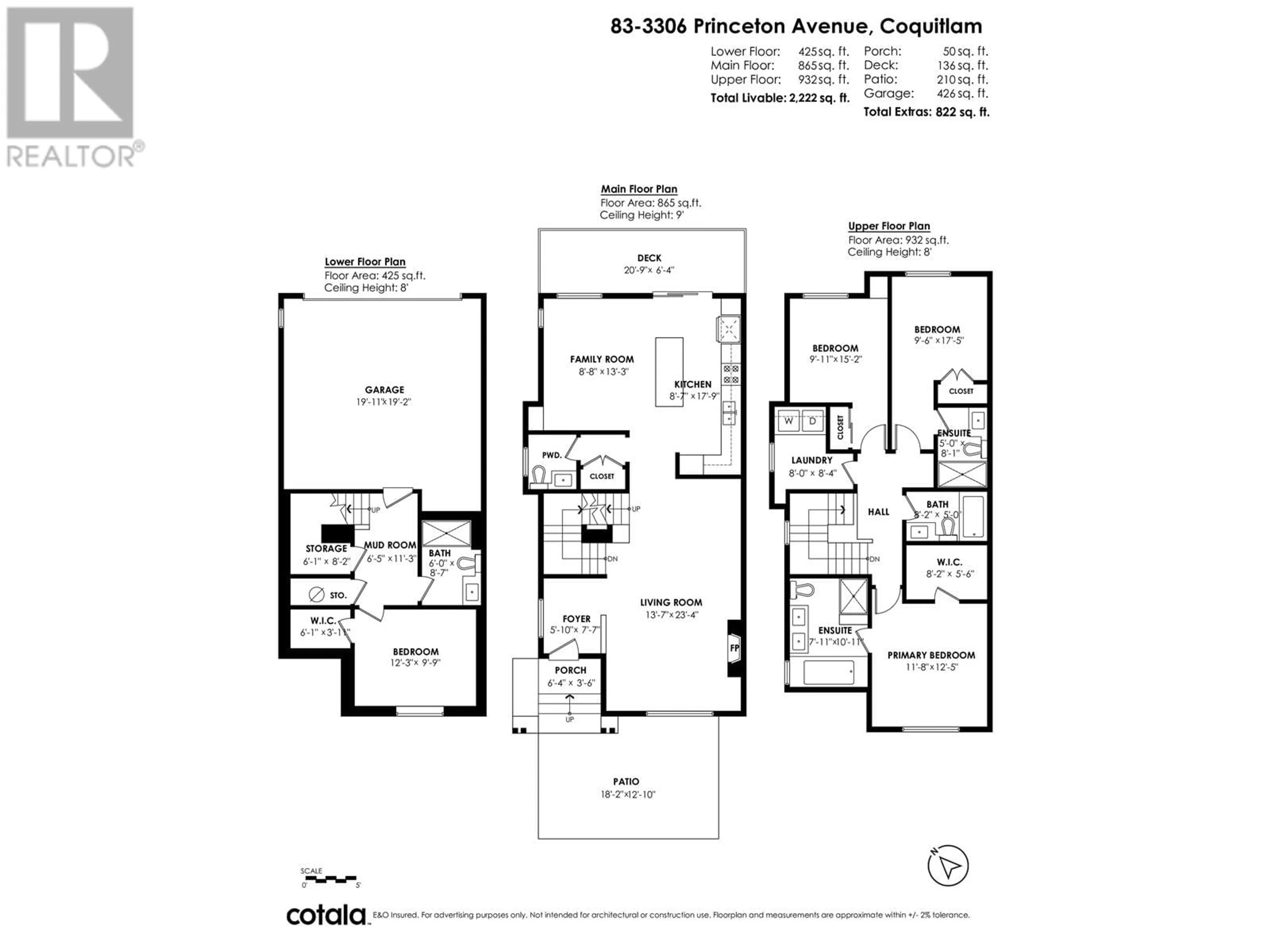 Floor plan for 83 - 3306 PRINCETON AVENUE, Coquitlam British Columbia V3E0M9