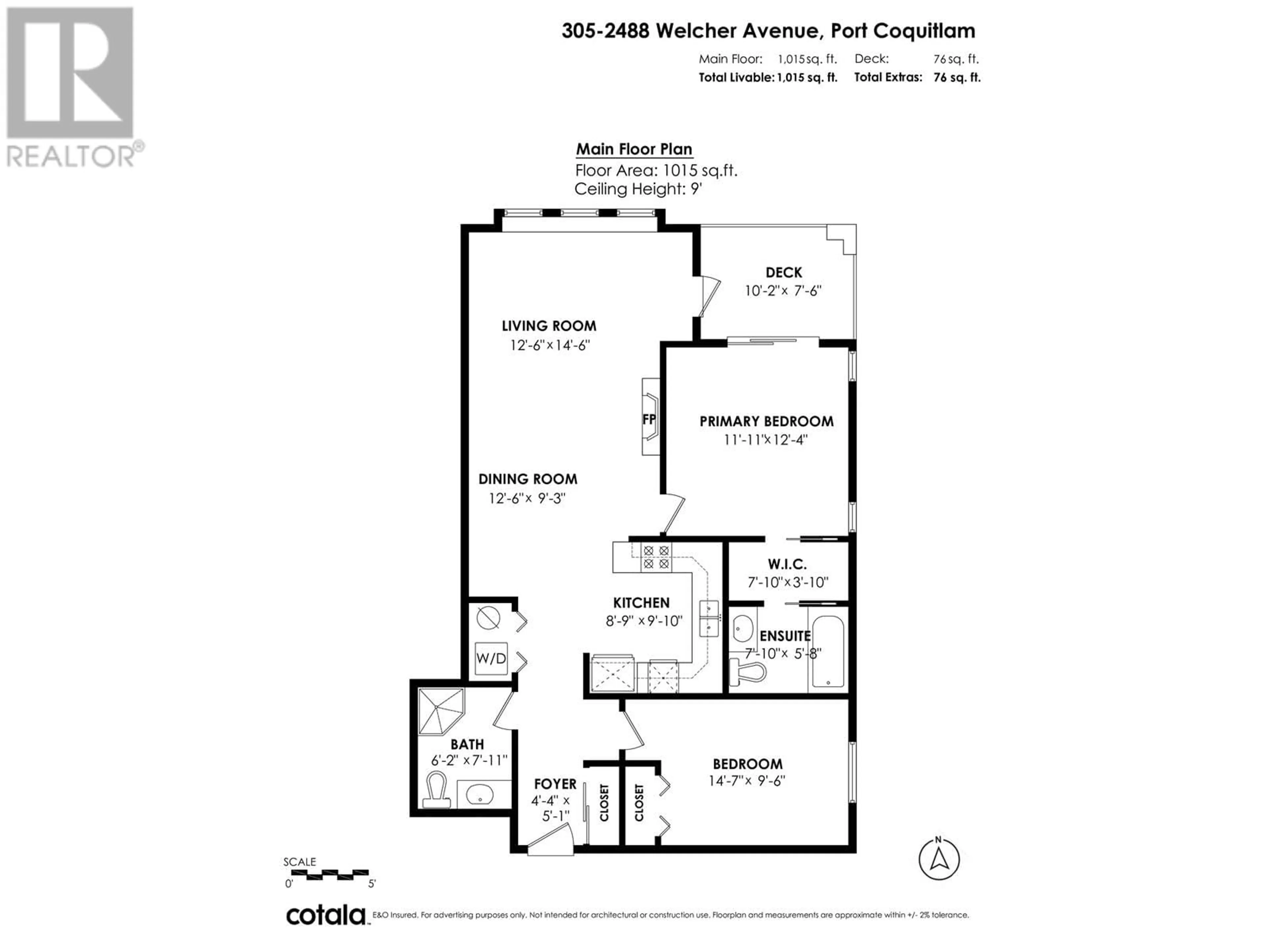 Floor plan for 305 - 2488 WELCHER AVENUE, Port Coquitlam British Columbia V3C1X7