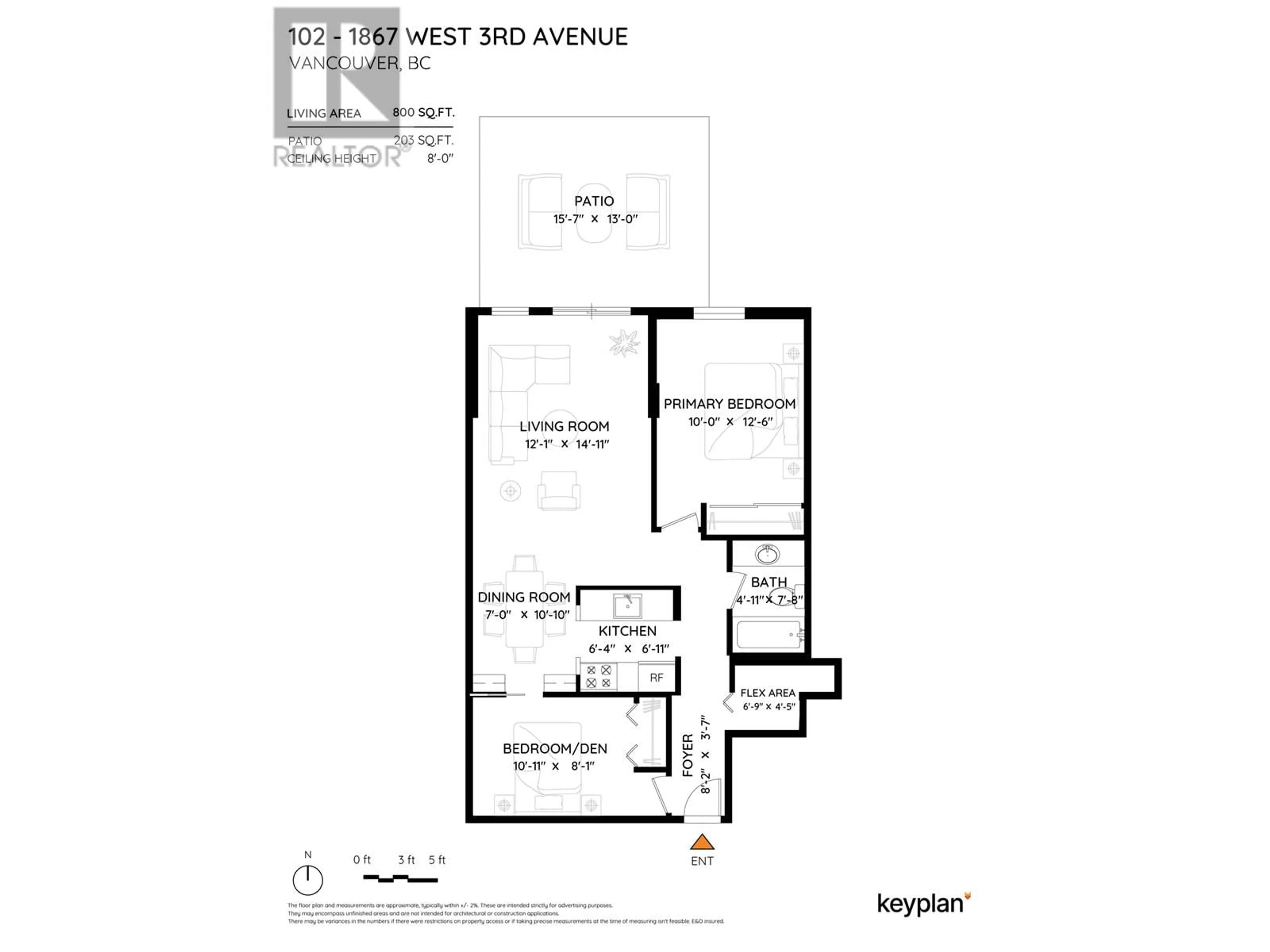 Floor plan for 102 - 1867 3RD AVENUE, Vancouver British Columbia V6J1K9