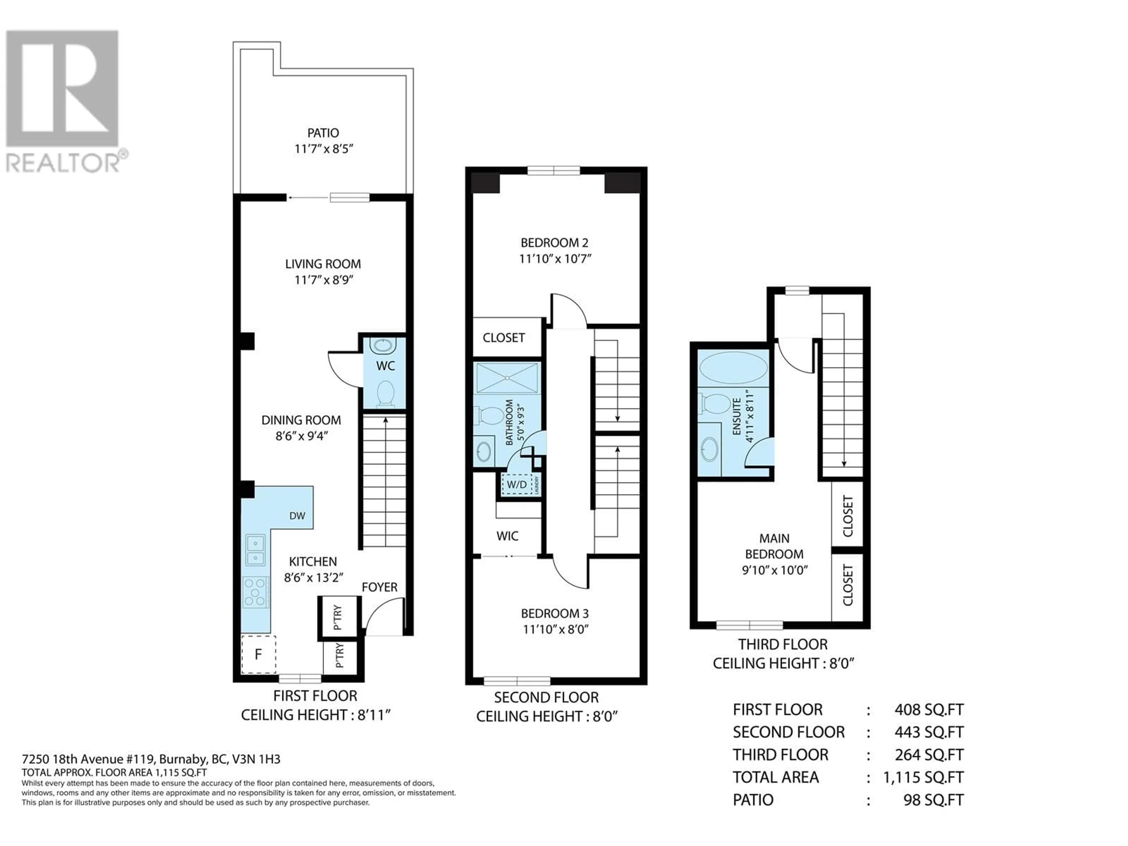 Floor plan for 119 - 7250 18TH AVENUE, Burnaby British Columbia V3N1H3