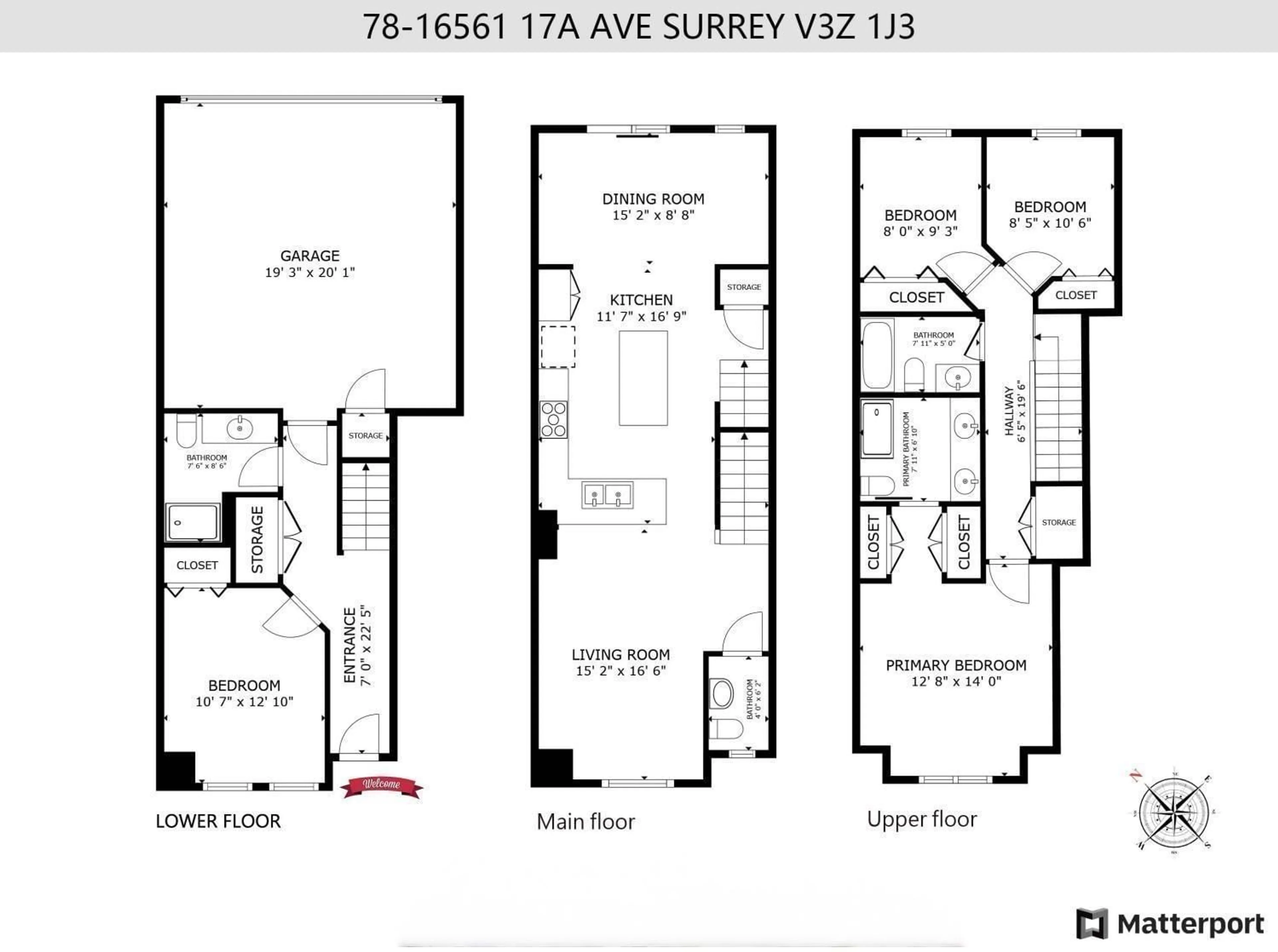Floor plan for 78 - 16561 17A, Surrey British Columbia V3Z1J3