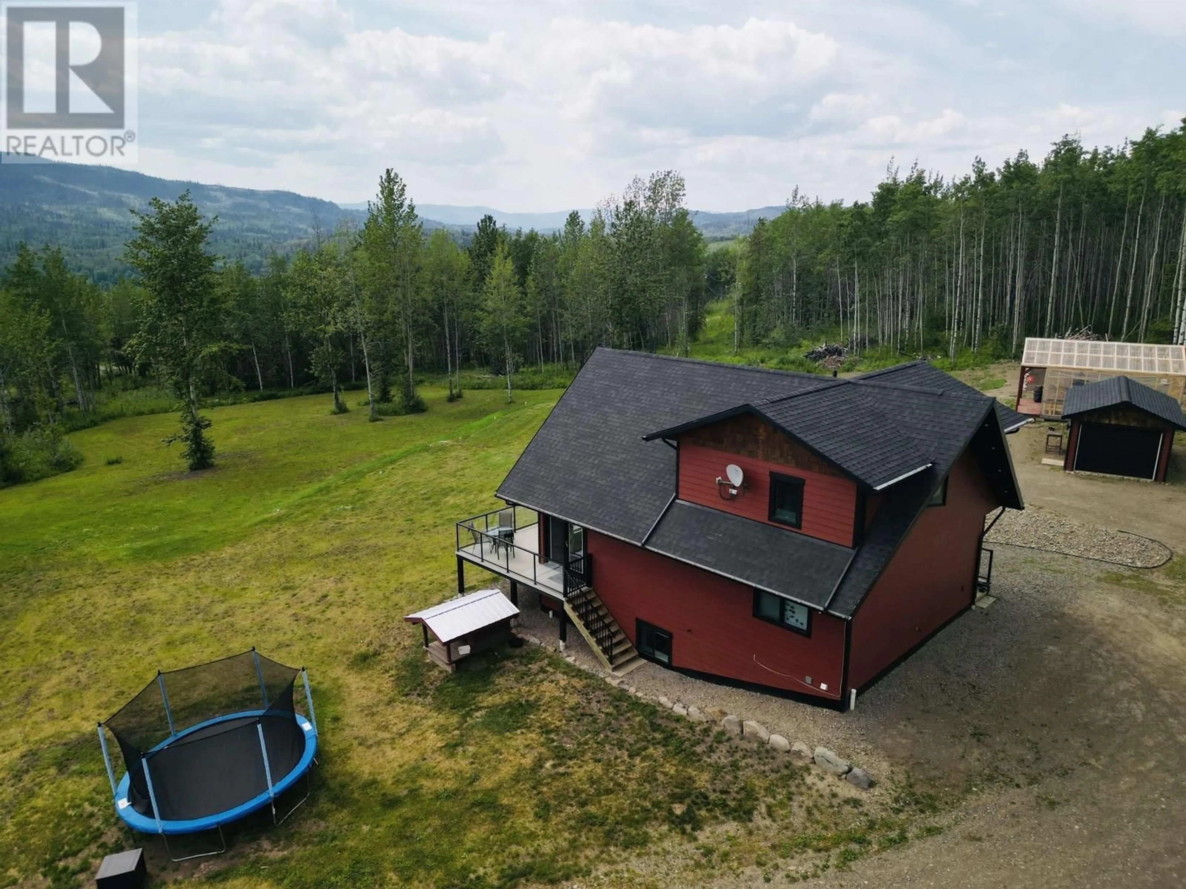 A pic from outside/outdoor area/front of a property/back of a property/a pic from drone, mountain view for 2806 MOOSE ROAD, Burns Lake British Columbia V0J1E3