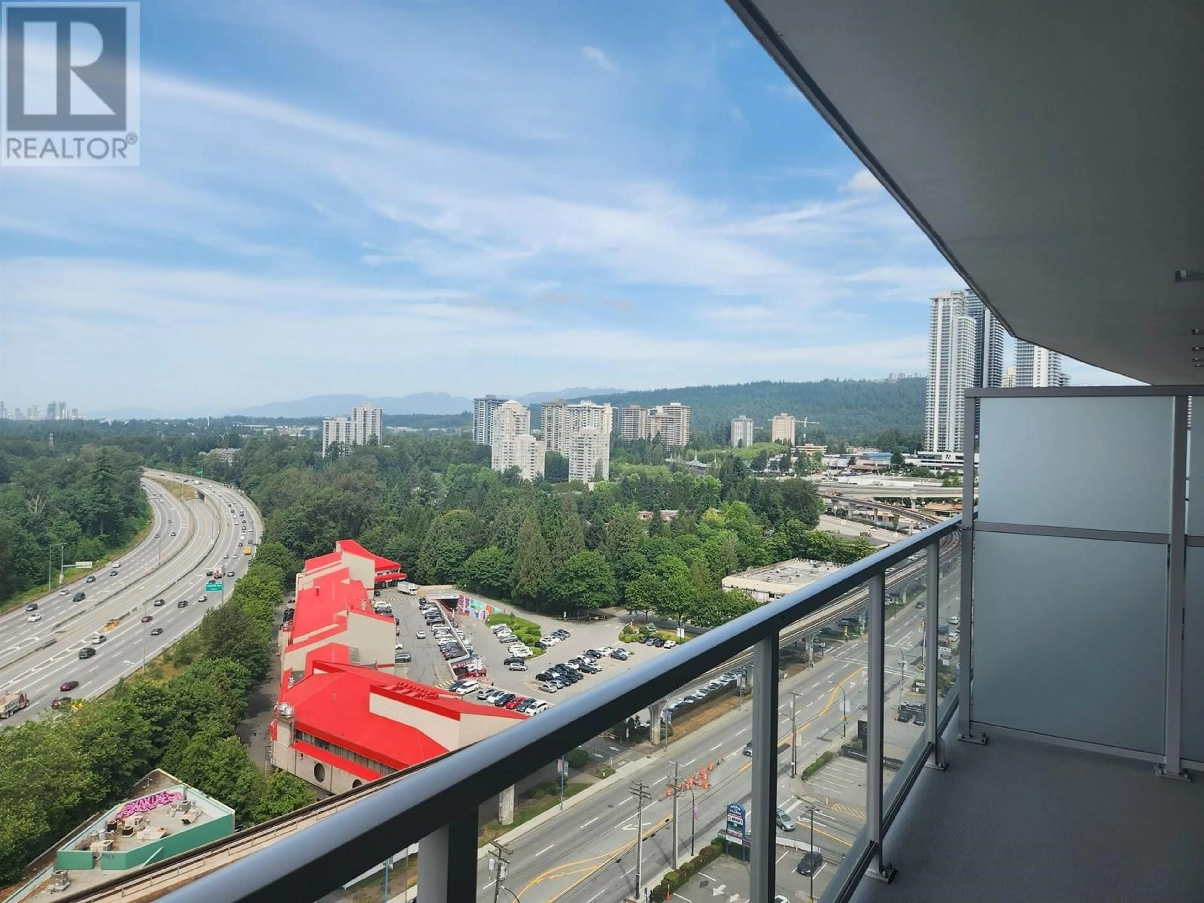 Balcony in the apartment, city buildings view from balcony for 1807 - 318 ALDERSON AVENUE, Coquitlam British Columbia V3K0J1