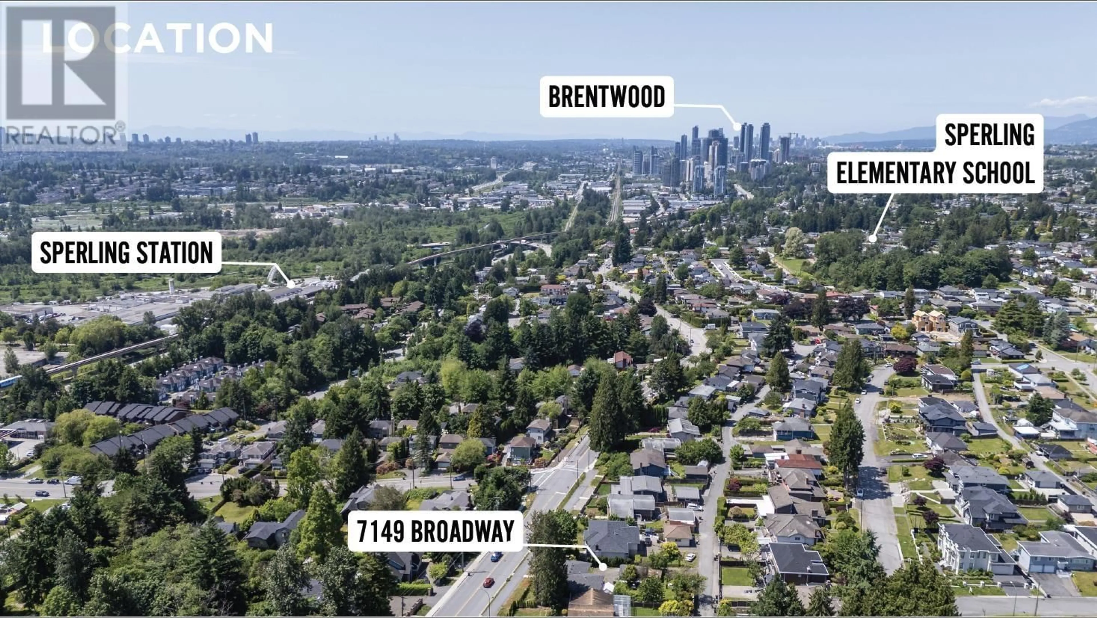 A pic from outside/outdoor area/front of a property/back of a property/a pic from drone, unknown for 7149 BROADWAY, Burnaby British Columbia V5A1R7