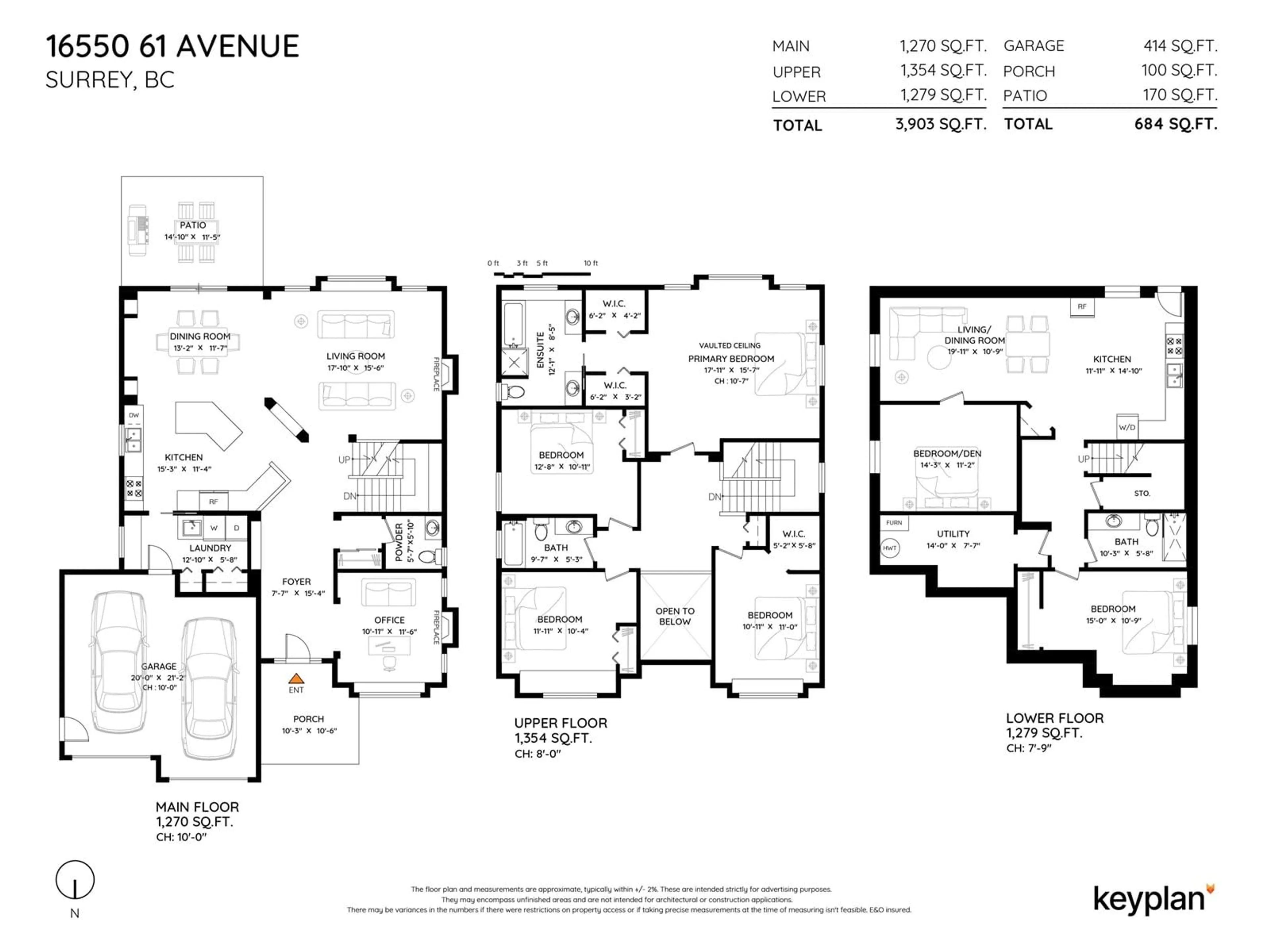 Floor plan for 16550 61, Surrey British Columbia V3S5V4
